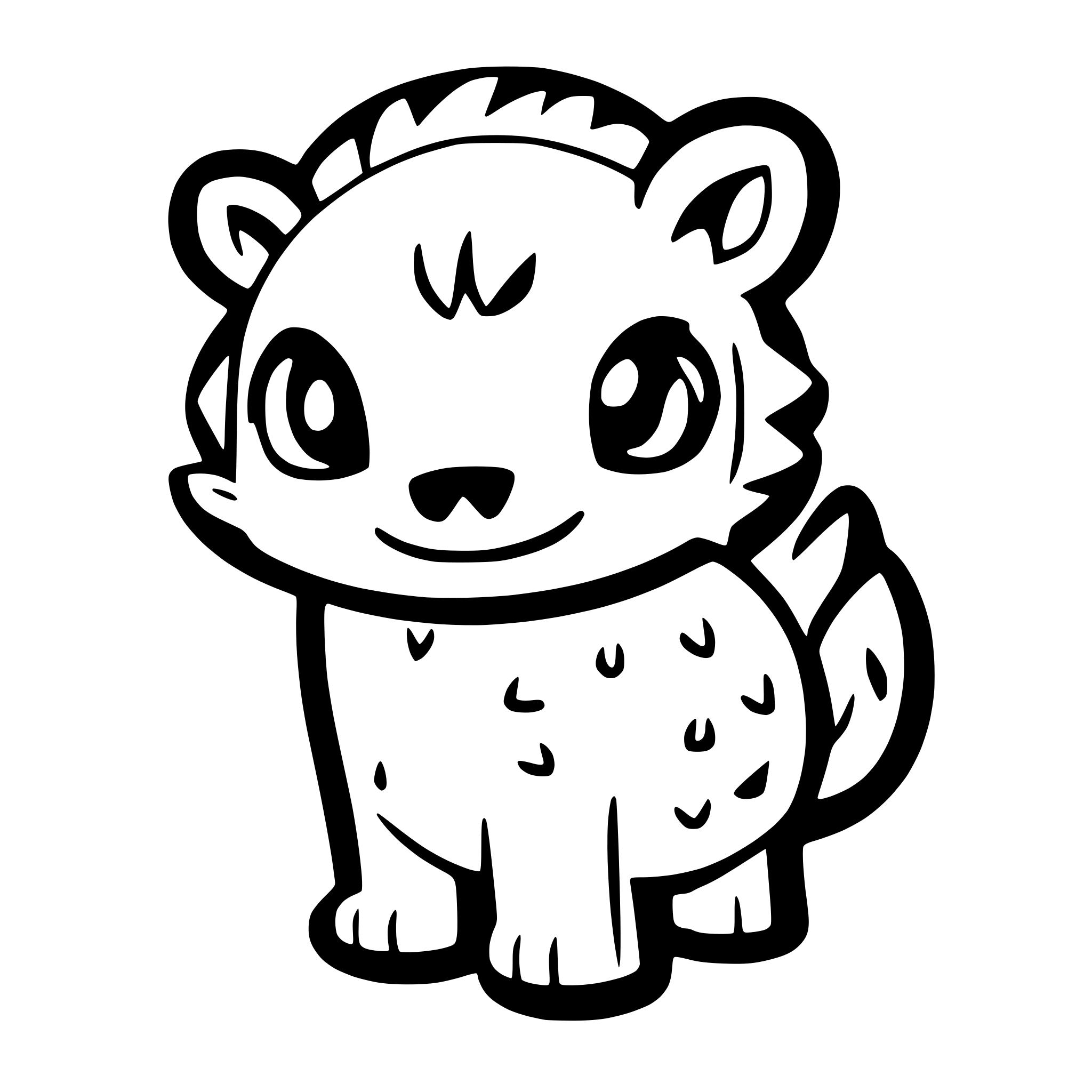 AI-generated SVG of a coloring page animal
