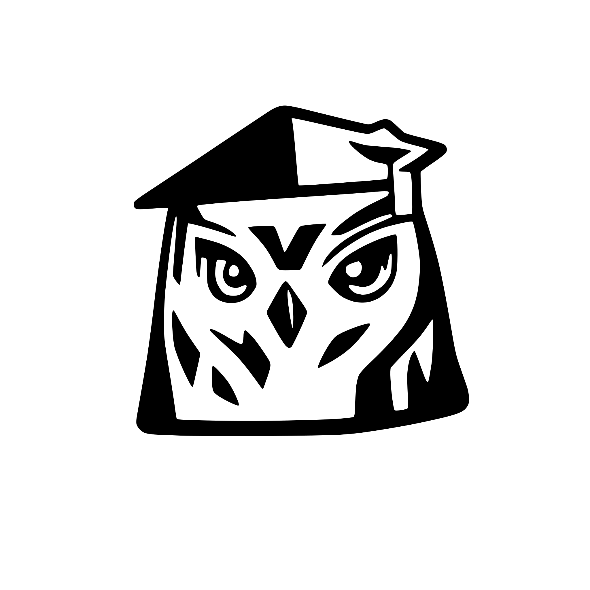 AI-generated SVG of a owl head in square academic cap