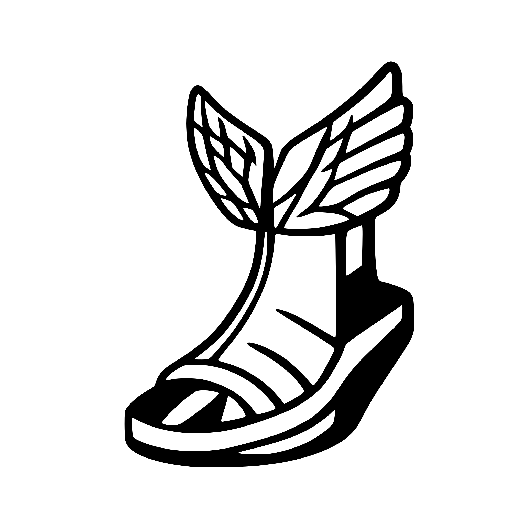 AI-generated SVG of a Design a sleek, modern logo for a discussion app inspired by Hermes winged sandals. Include a wing for speed and a message bubble for communication. Use smooth, flowing lines. Ensure its minimal and SVG-friendly.