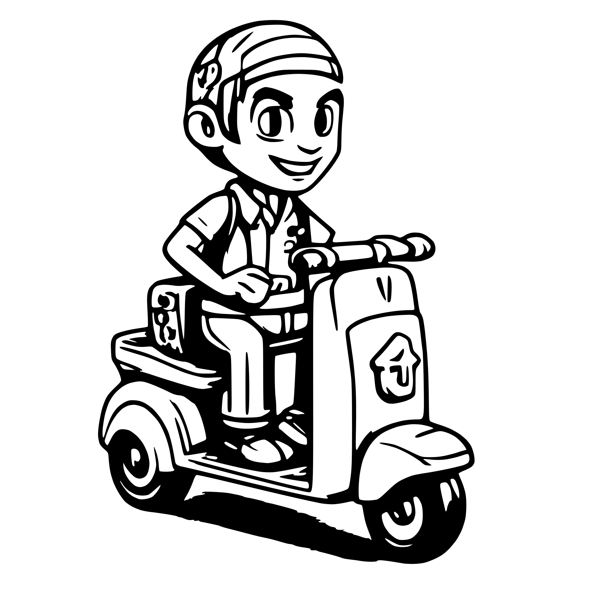 AI-generated SVG of a medicine Delivery hospital man riding a scooter
