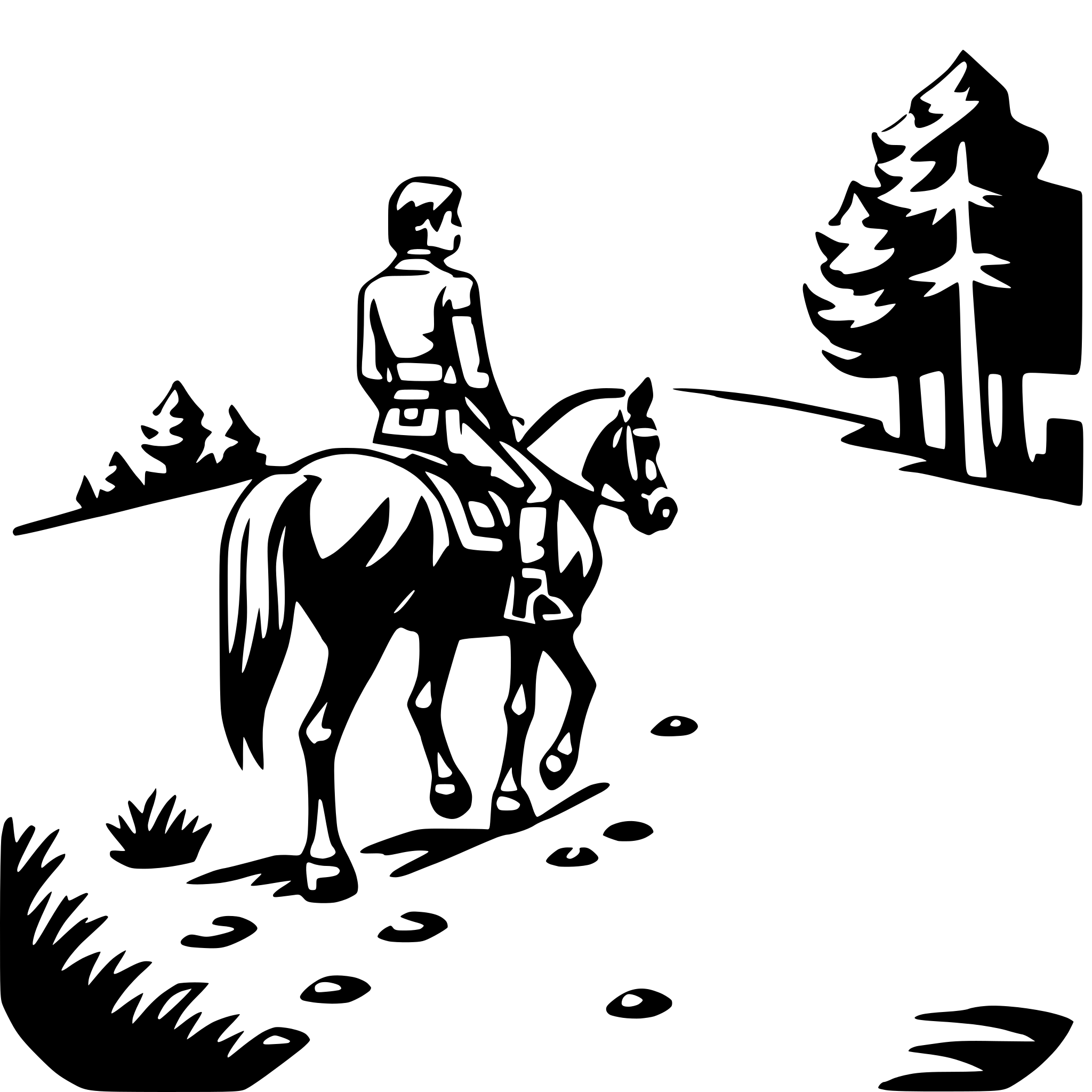 AI-generated SVG of 'horseback riding trail'
