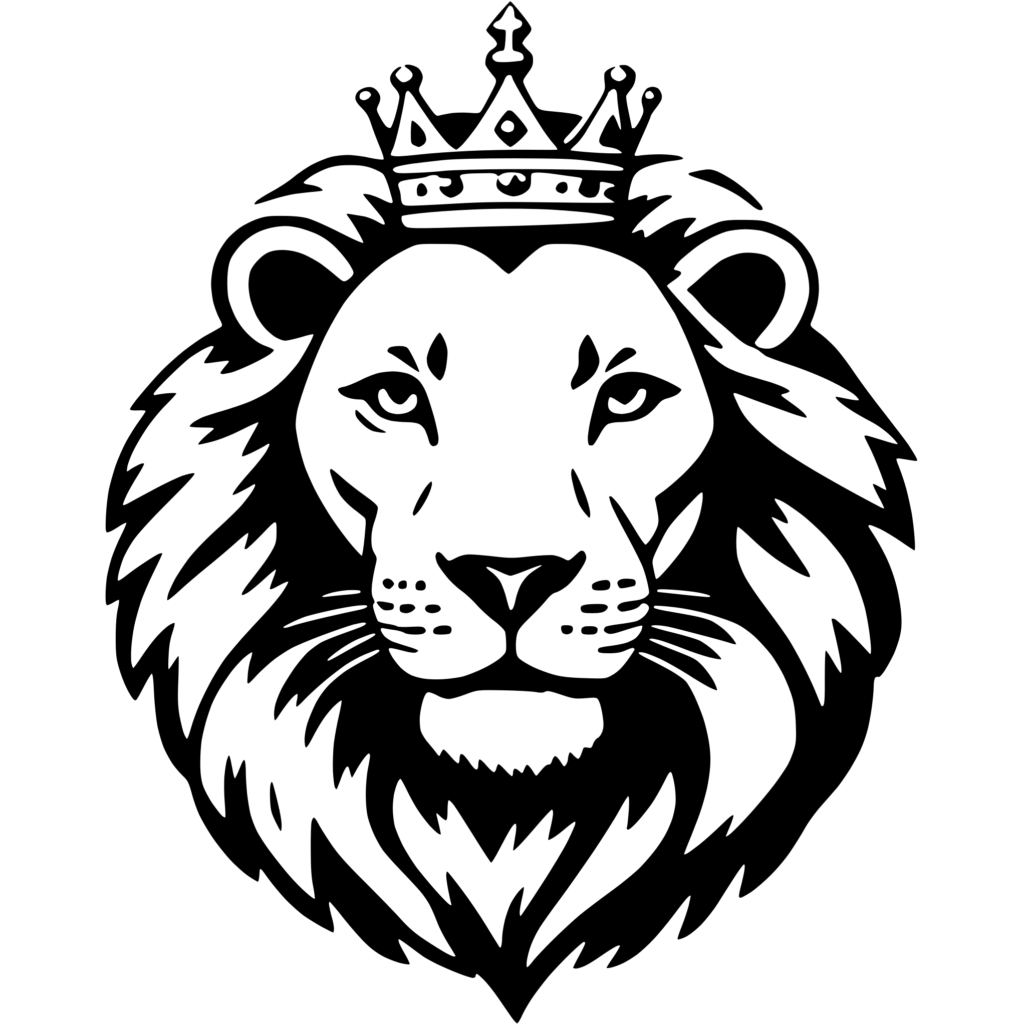 AI-generated SVG of a lion with crown