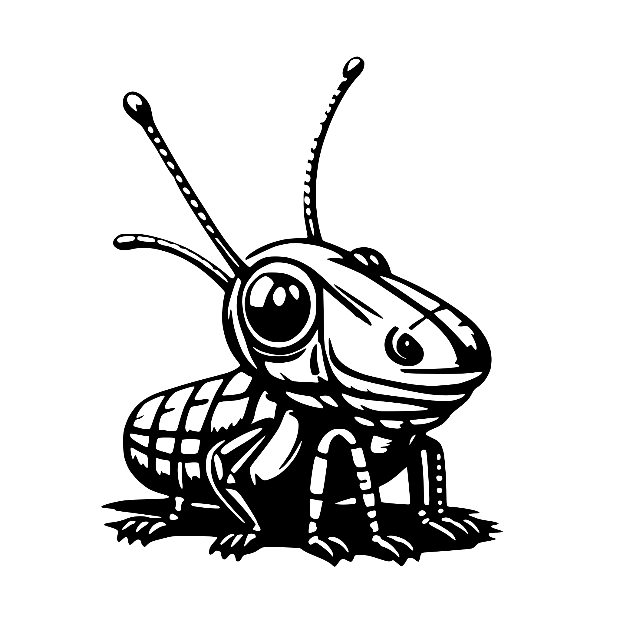 AI-generated SVG of 'cute grasshopper'