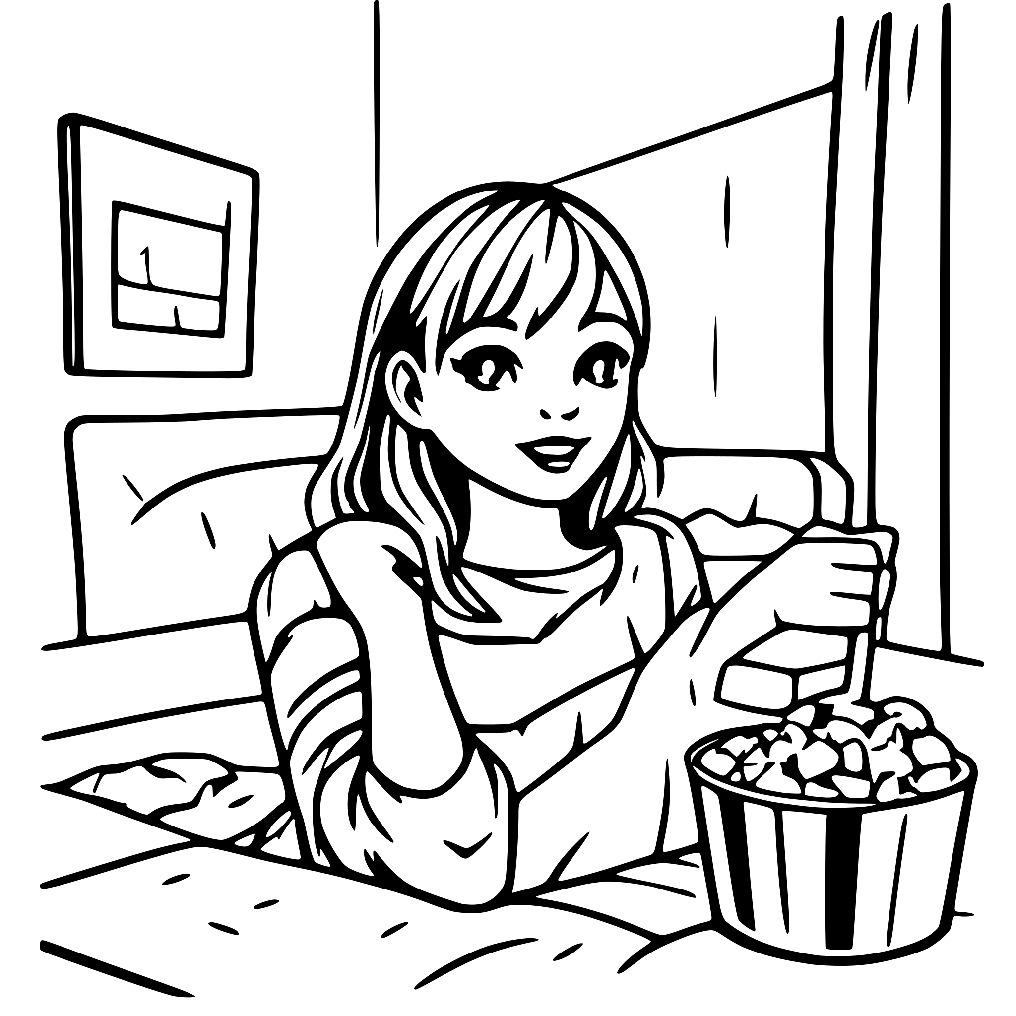 AI-generated SVG of 'Movie Night at home'