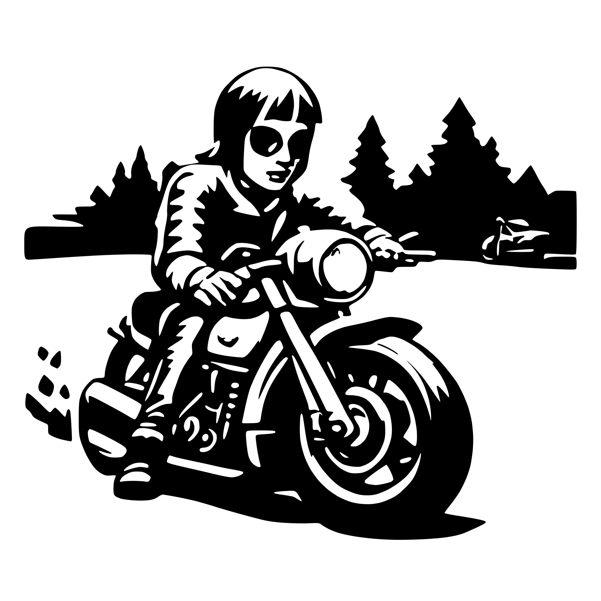 AI-generated SVG of a motorcycle accident