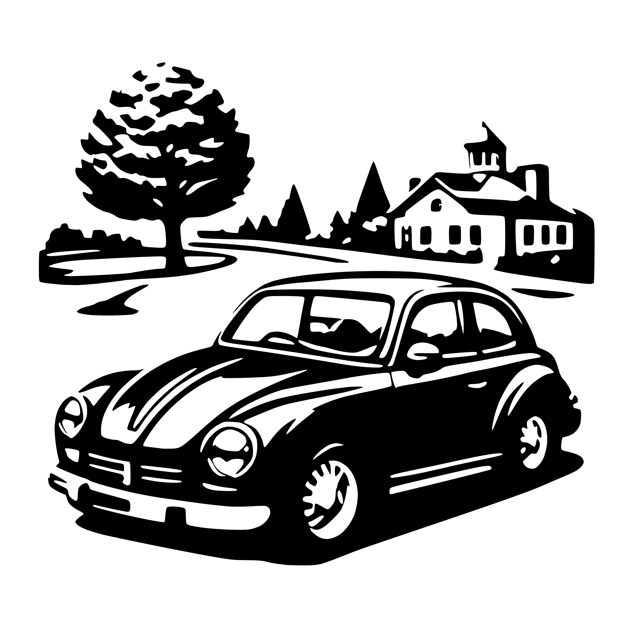 AI-generated SVG of 'bauble with car'