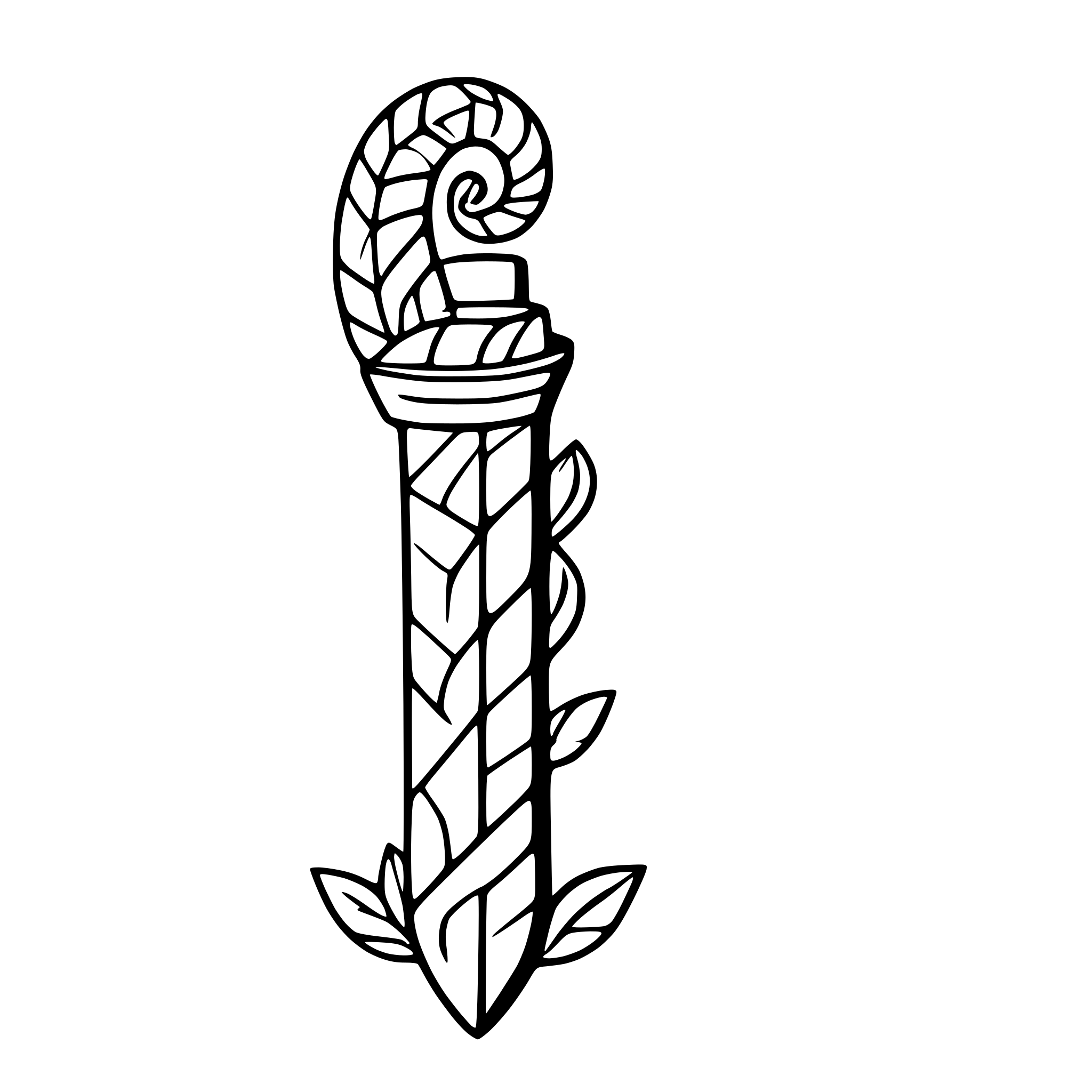 AI-generated SVG of 'snake coiled around dagger'