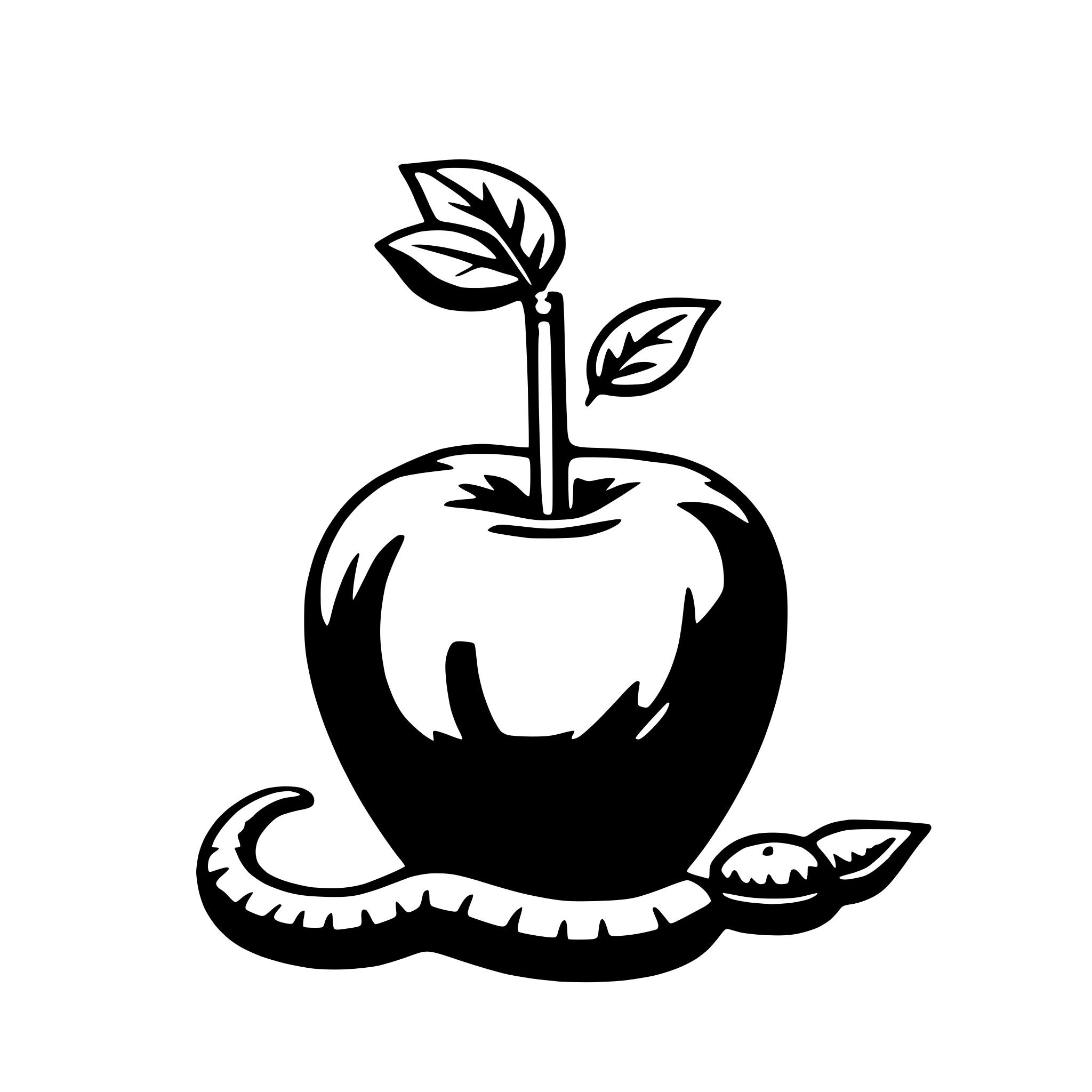 AI-generated SVG of a apple with worm