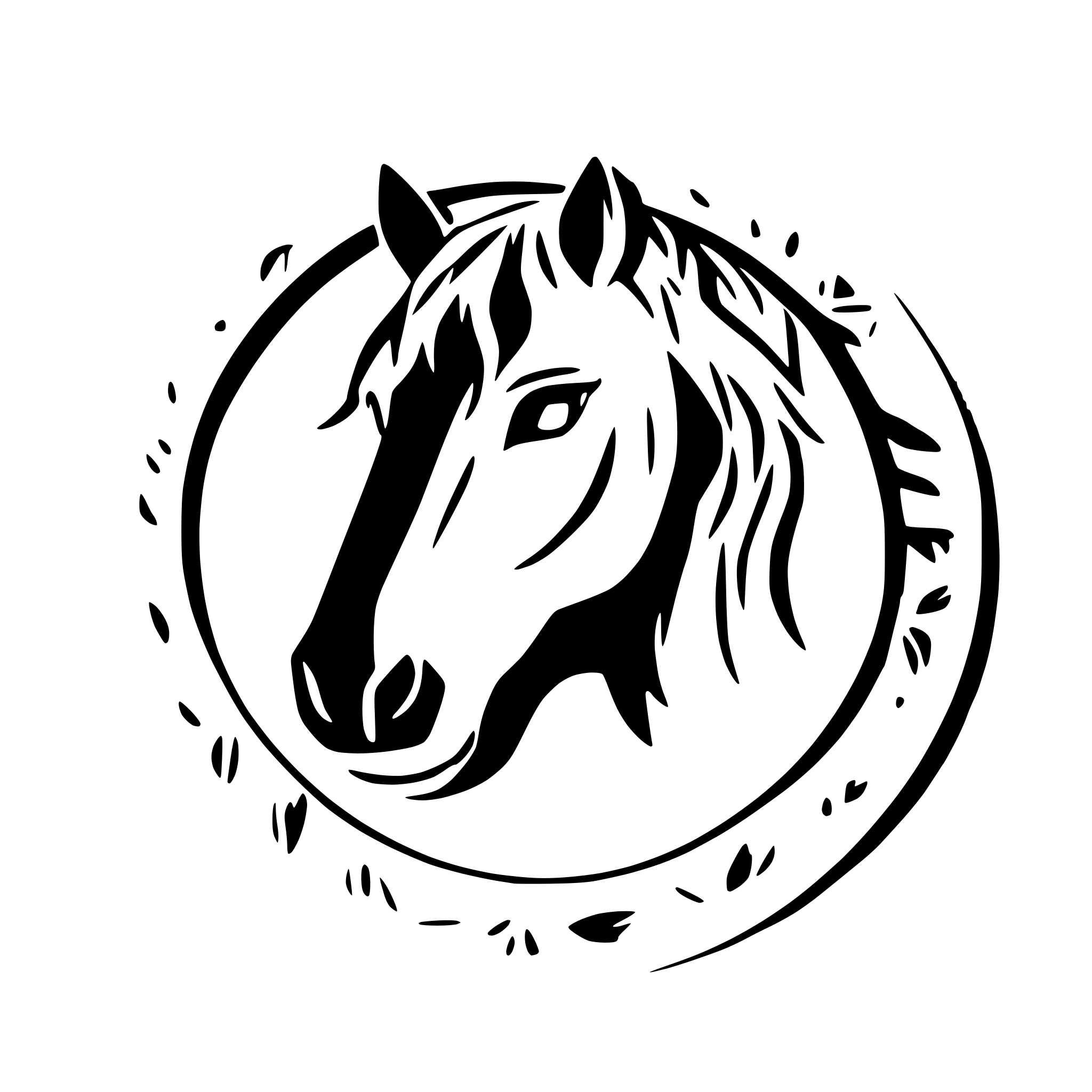 AI-generated SVG of a a horse head circular design
