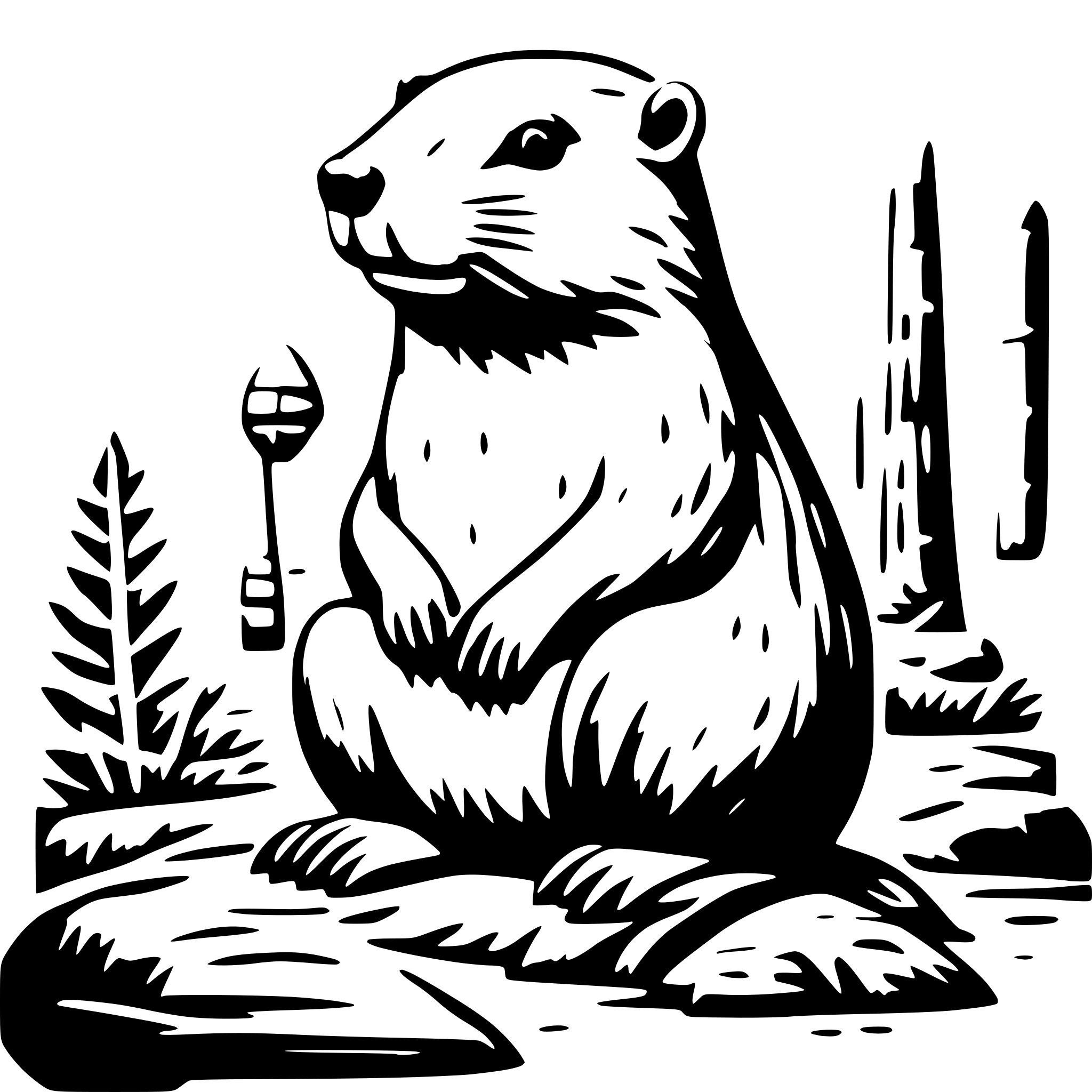 AI-generated SVG of 'wood carving festival, beaver'