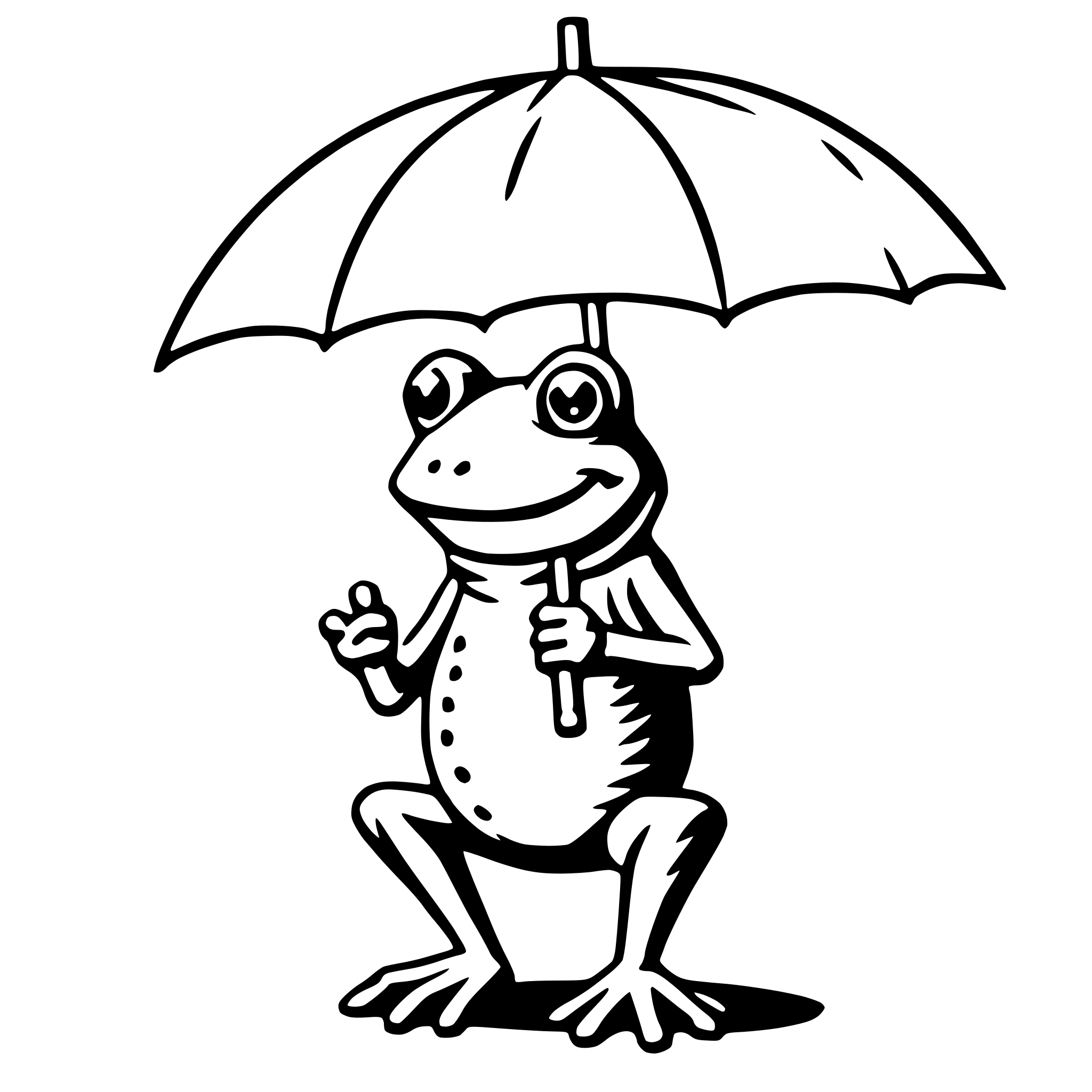AI-generated SVG of a frog with umbrella