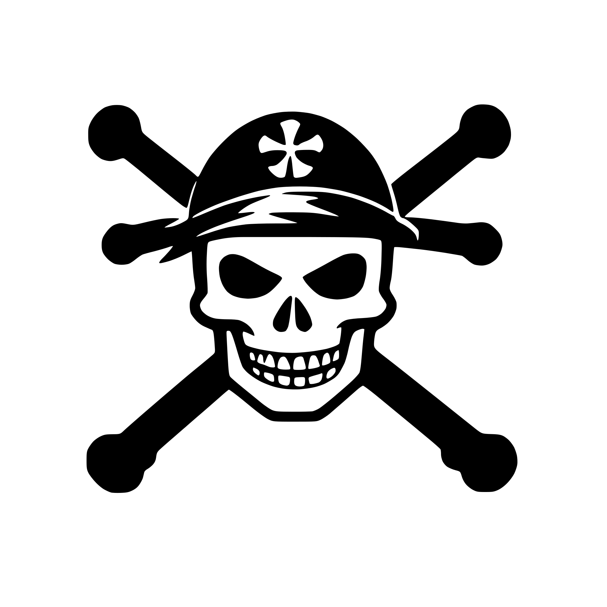 AI-generated SVG of a pirate skull with crossed bones