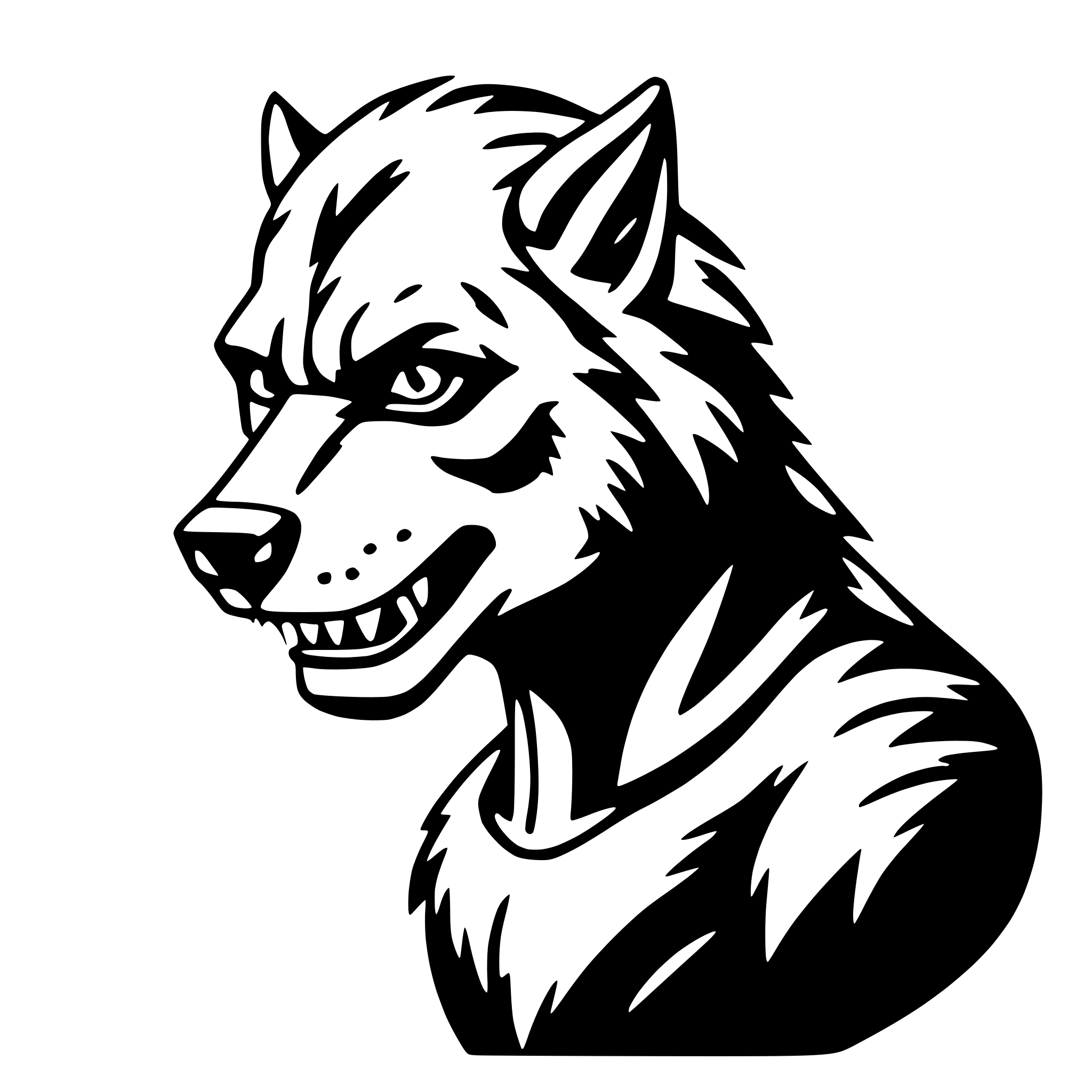 AI-generated SVG of a werewolf