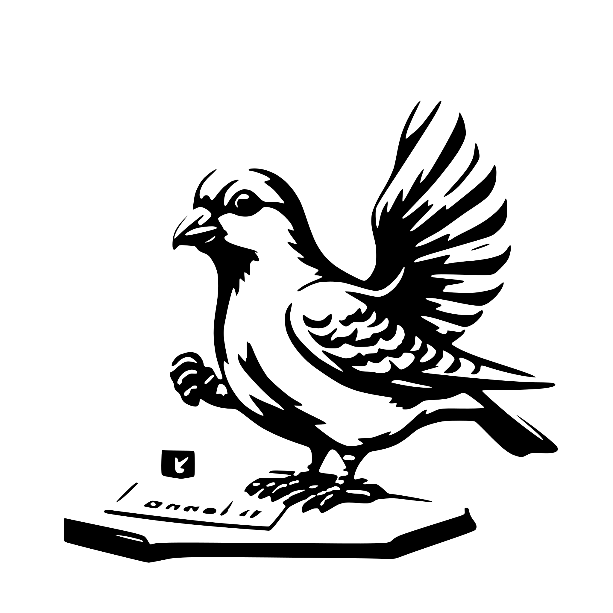 AI-generated SVG of a smart pigeon with a letter