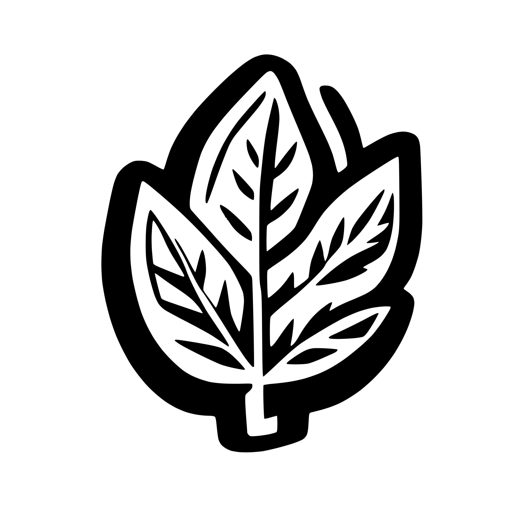 AI-generated SVG of a Cannabis Indica Leaf OUTLINE ONLY, Short Broad Serrated Leaflets, Blank Background, No inner linework, geometrically shaped, mirror image left right no inner lines