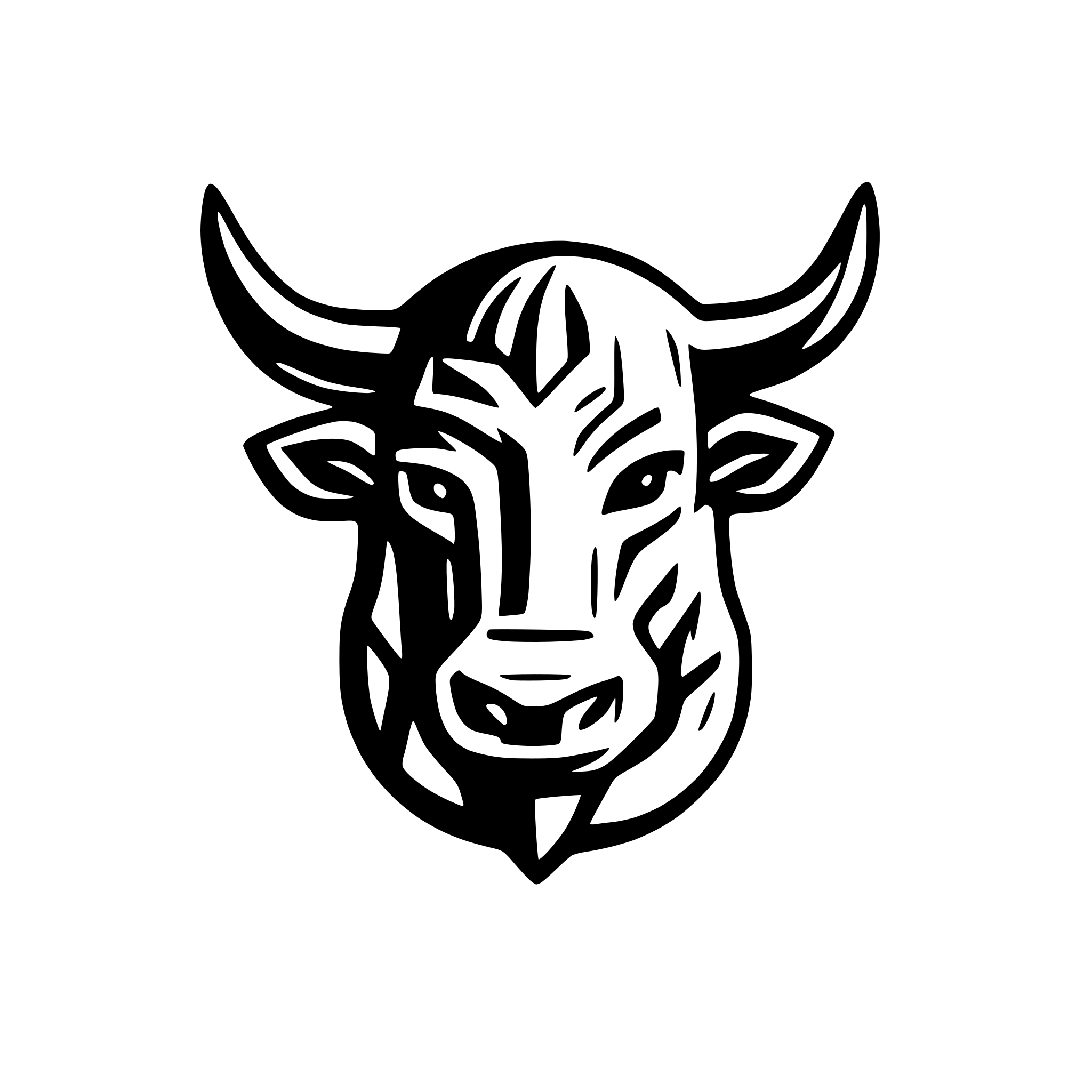 AI-generated SVG of 'green bull head logo'