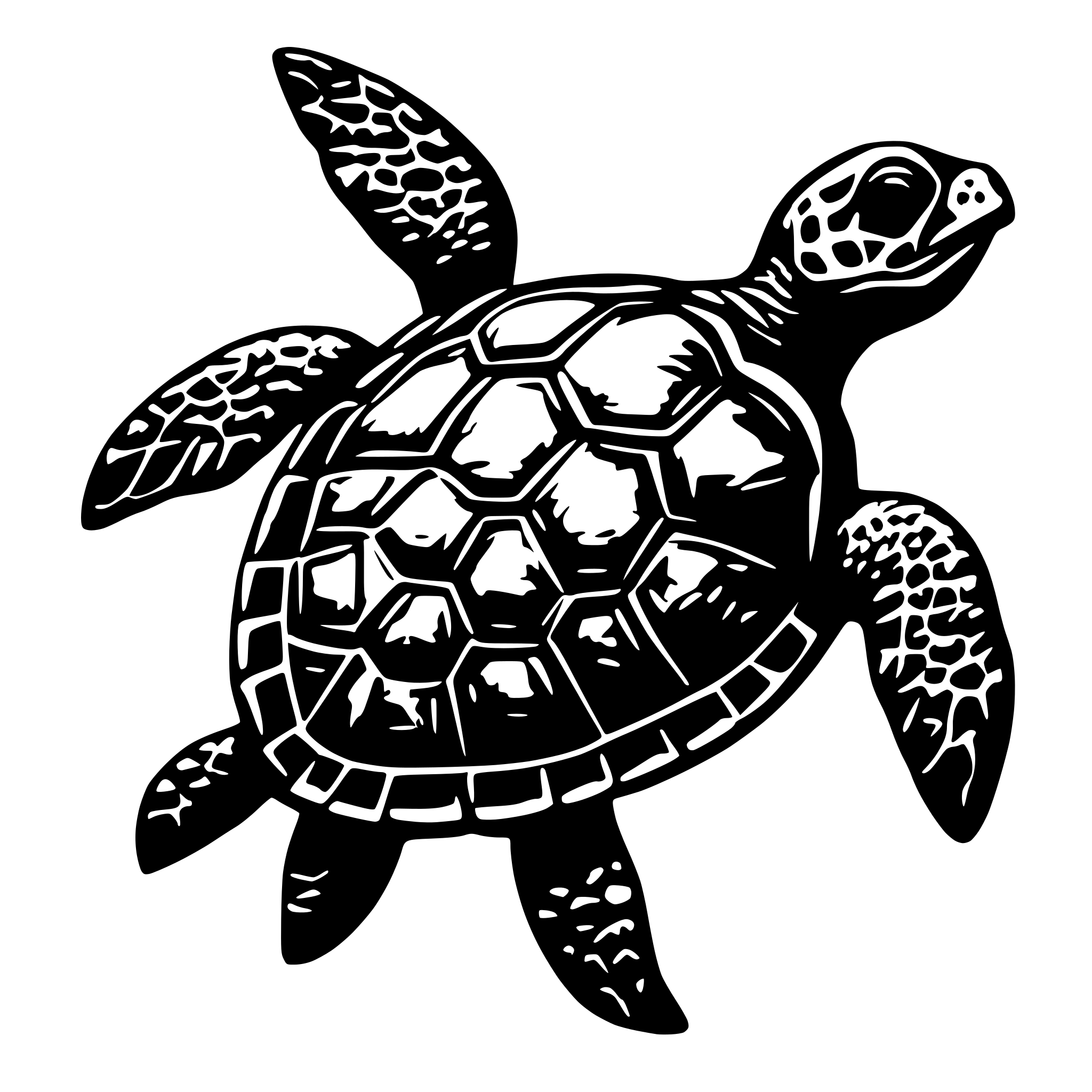 AI-generated SVG of a sea turtle in ocean