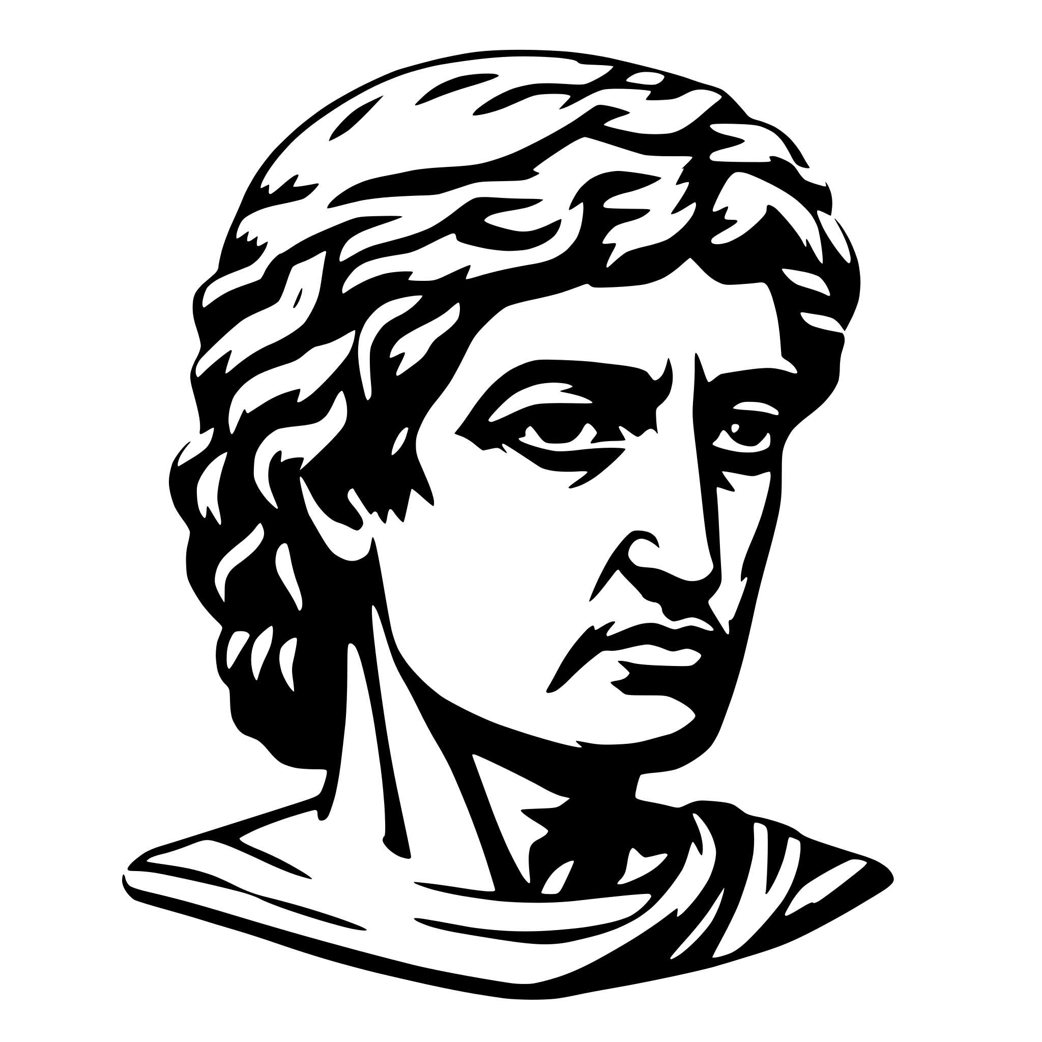 AI-generated SVG of 'stoic greek face made with vectors'