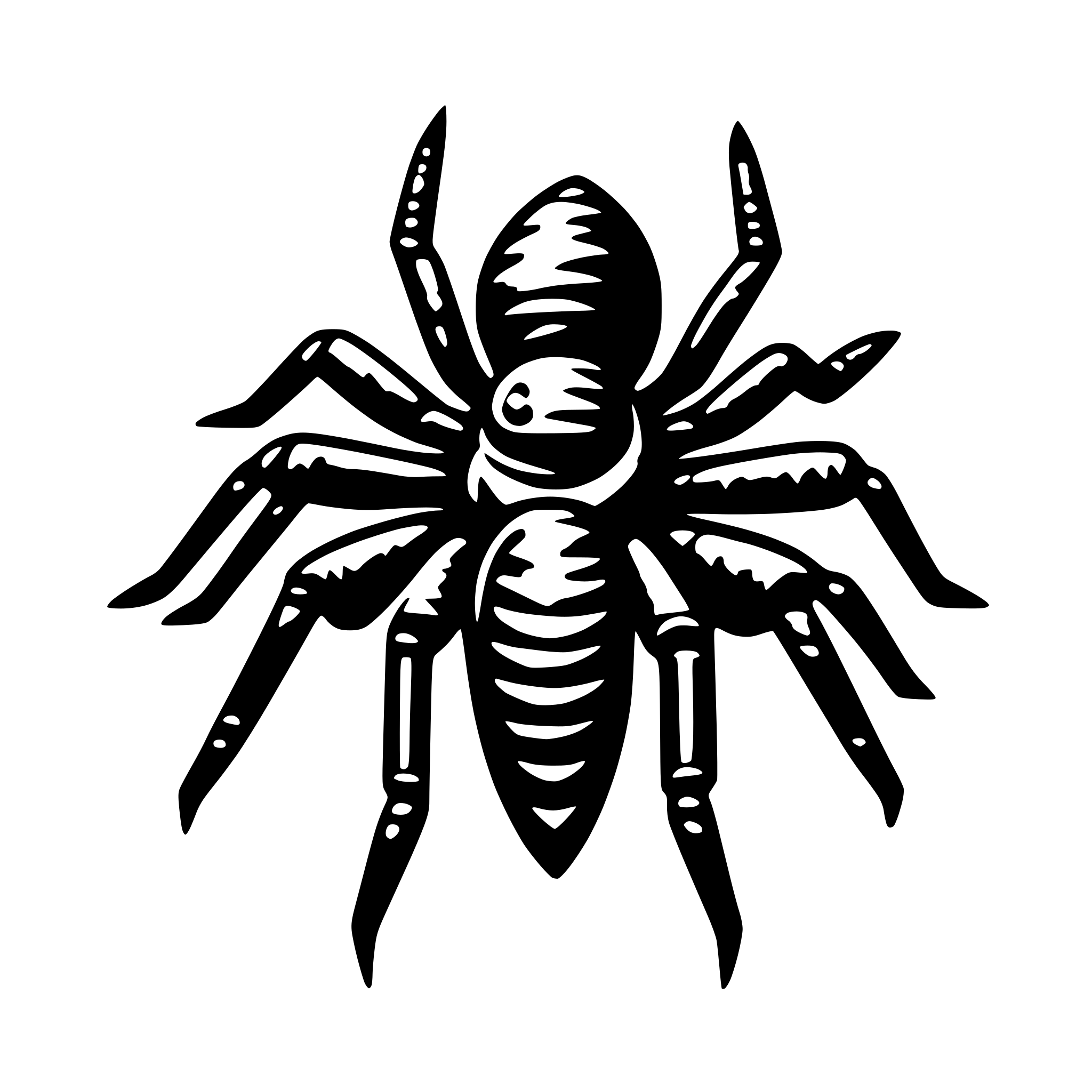 AI-generated SVG of a walking spider
