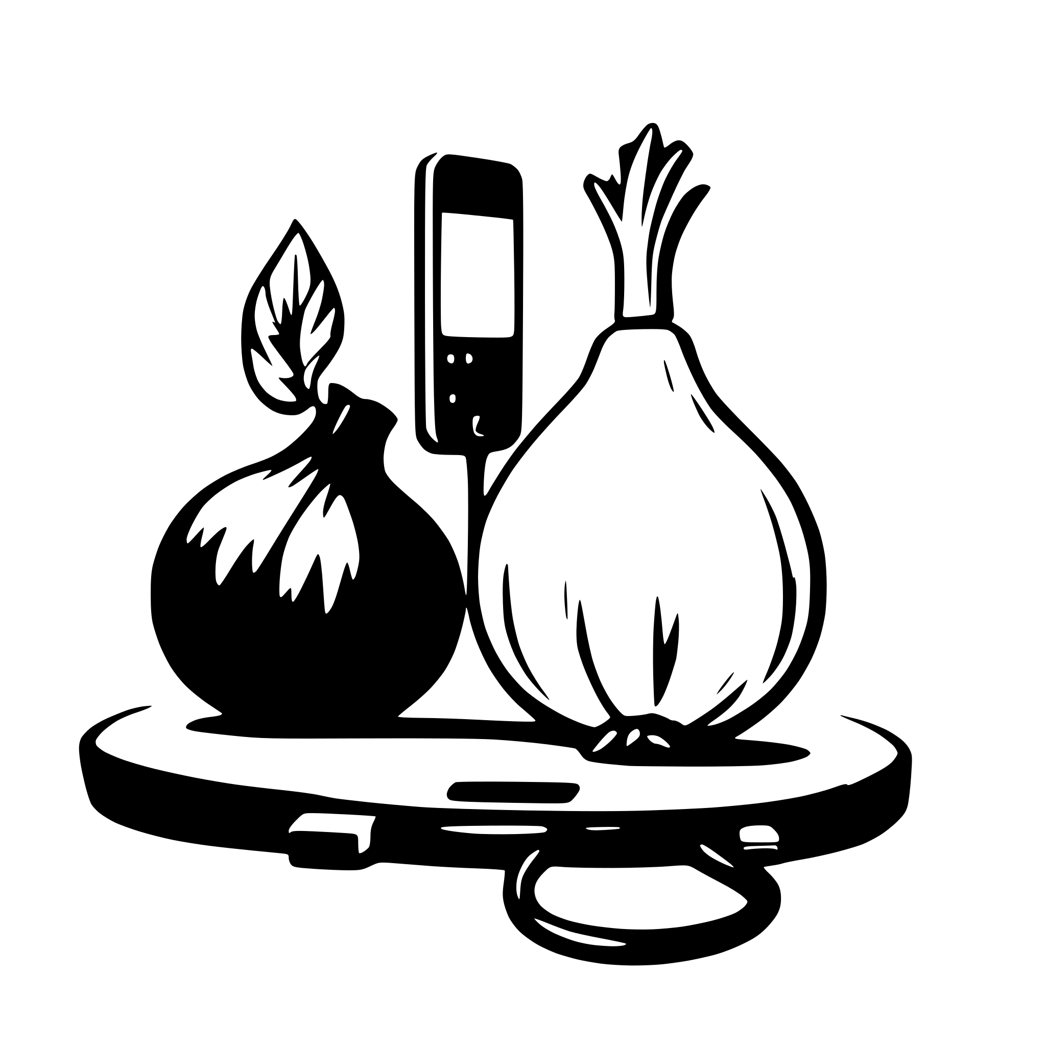 AI-generated SVG of 'onion with phone'