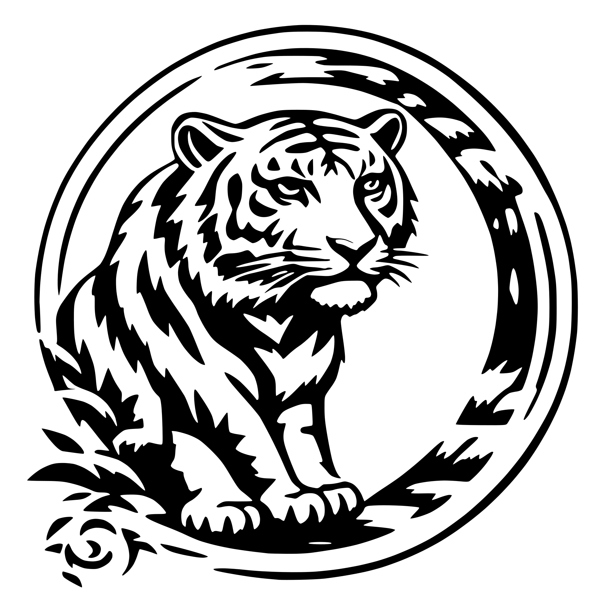 AI-generated SVG of 'ying tang symbol with tigers'