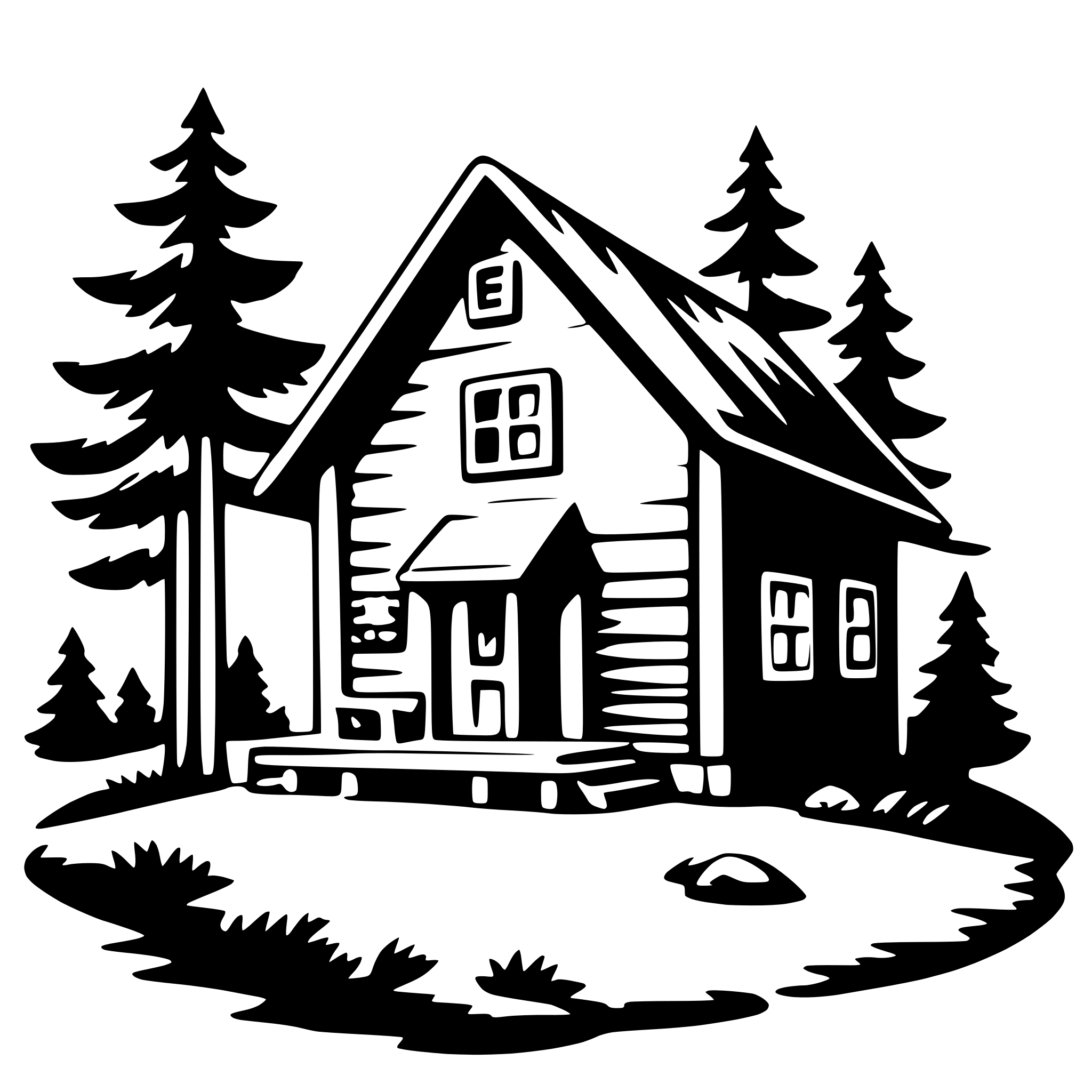 AI-generated SVG of 'forest cabin'