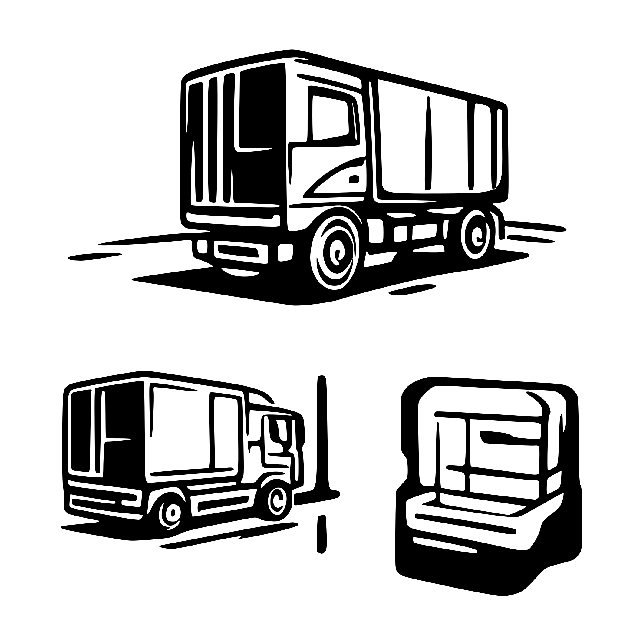 AI-generated SVG of a Create a modern, minimal SVG logo for a Persian logistics brand called "بارنگار" (BaarNegar), which means "cargo registrar" or "freight recorder" in Persian. The logo should visually combine the concept of cargo/freight (such as a truck body, box, or barcode) and "recording/write/register" (symbolized by a pen, check mark, or digital tracking lines).  Design requirements:  - Style: Simple, flat, and scalable with clean geometric forms. Suitable for both light and dark backgrounds. - Main colors: