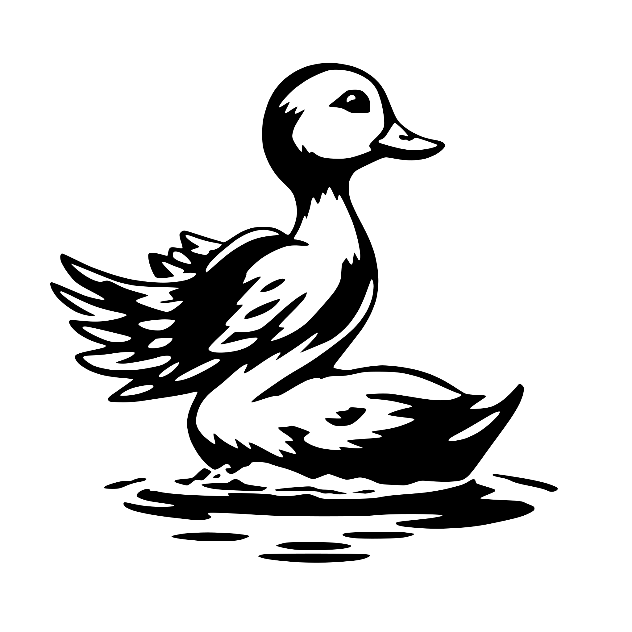 AI-generated SVG of 'Duck with halo and angel wings'