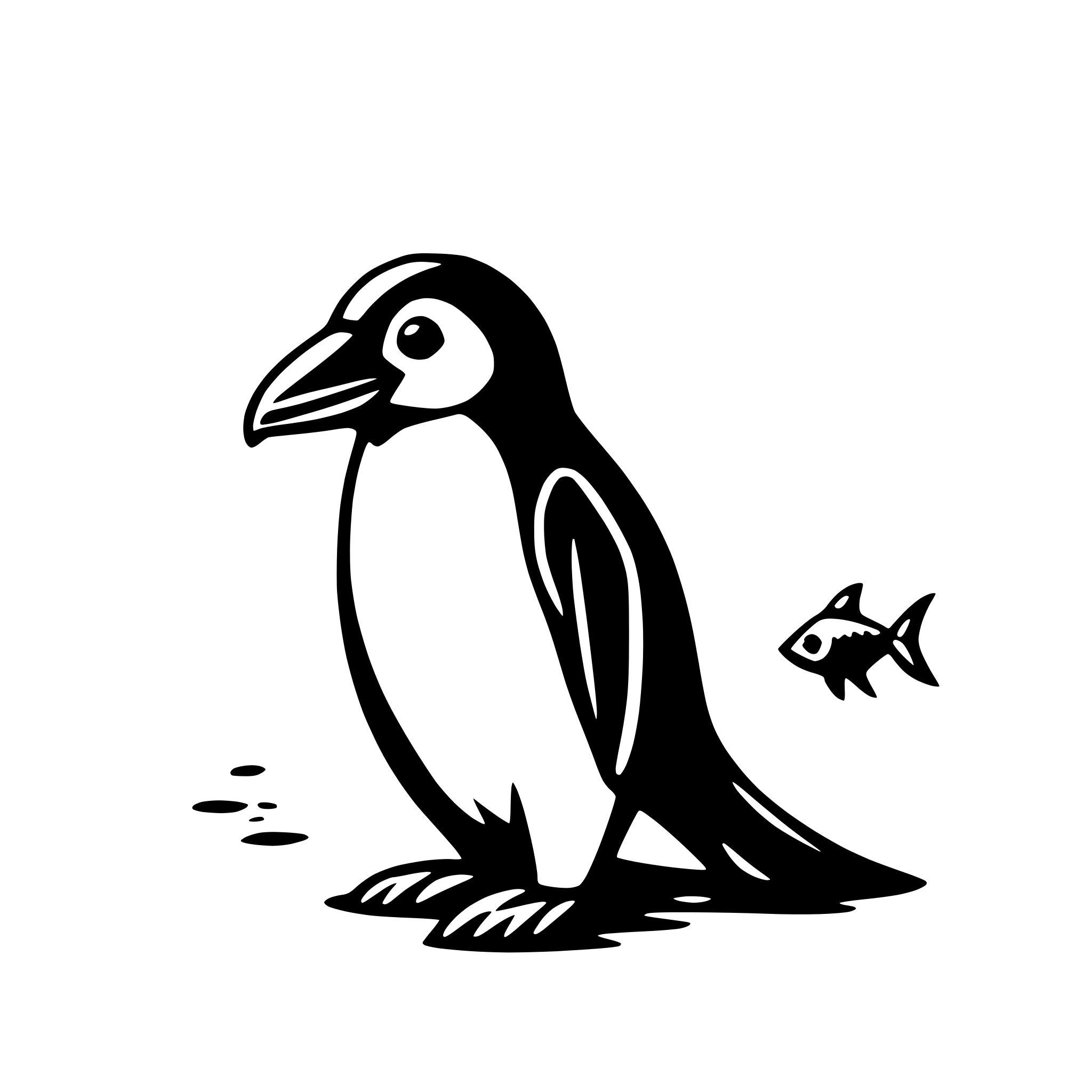 AI-generated SVG of 'penguin with fish'