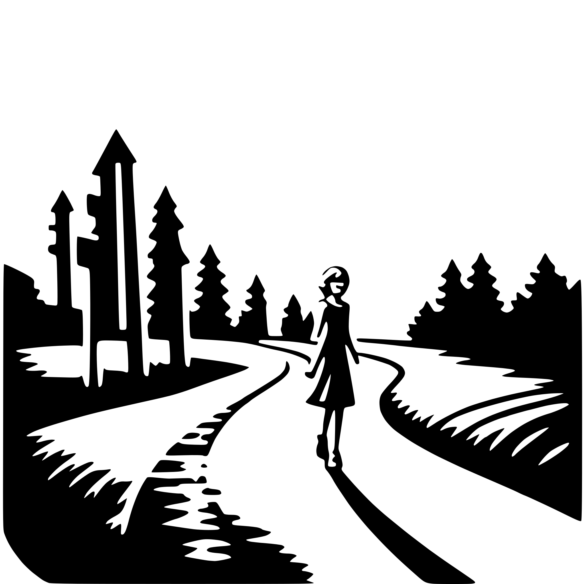 AI-generated SVG of a moonlit walk