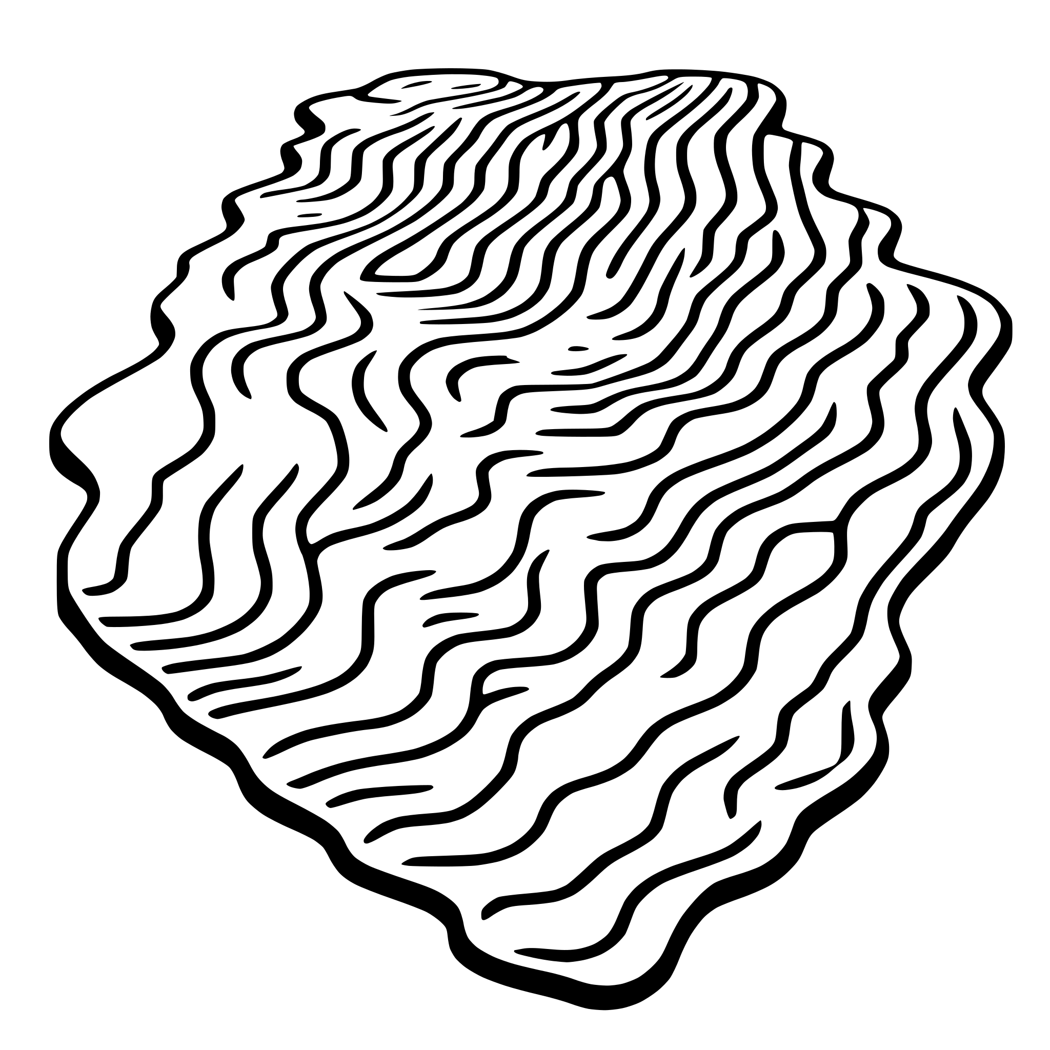AI-generated SVG of a A topographic map