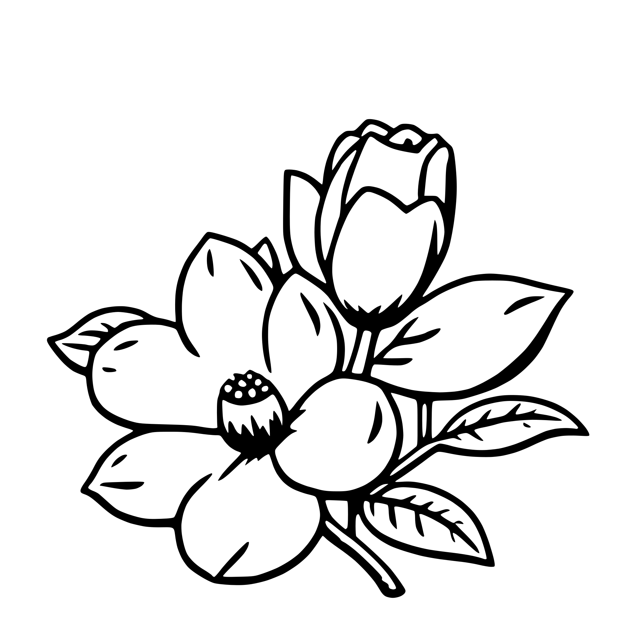 AI-generated SVG of a love magnolia blossoms