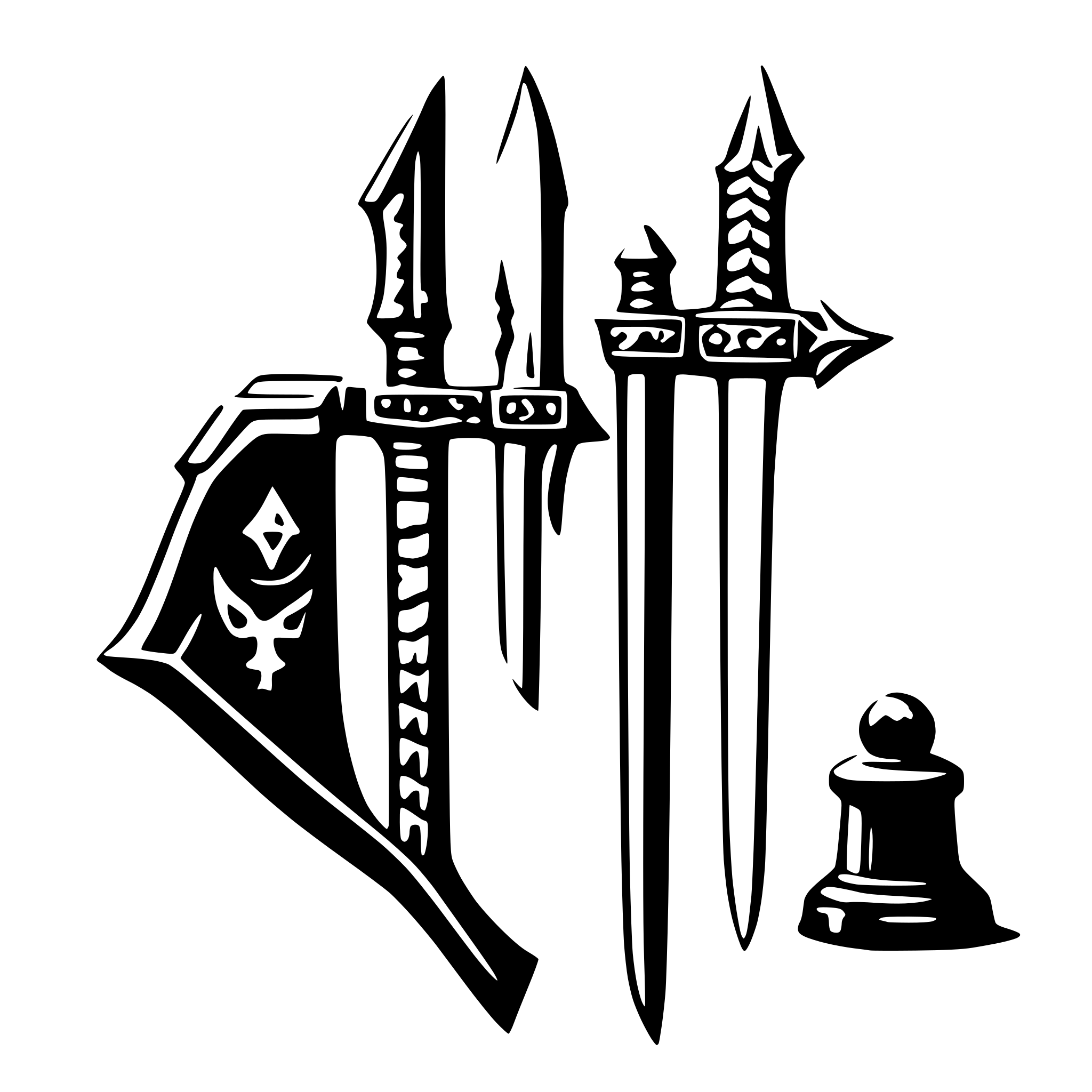 AI-generated SVG of a a warhammer weapons