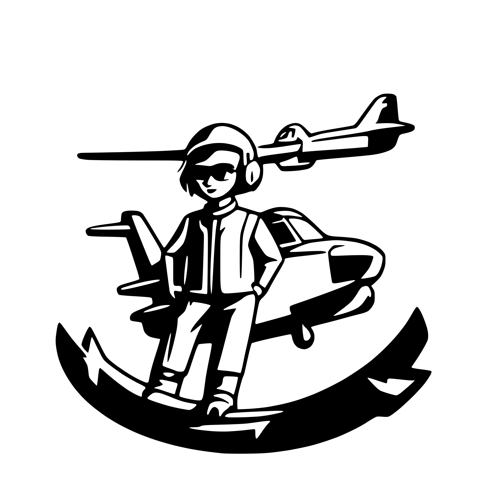 AI-generated SVG of a plane with a cut boy in the cockpit