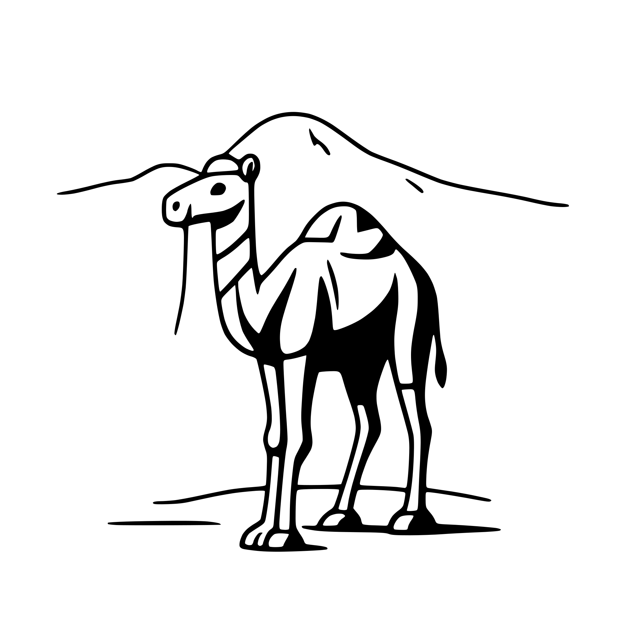 AI-generated SVG of a camel in desert dunes