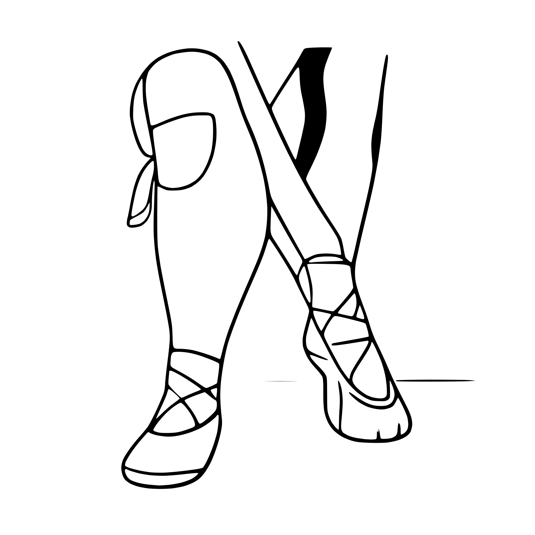 AI-generated SVG of a ballerina tying ballet shoes