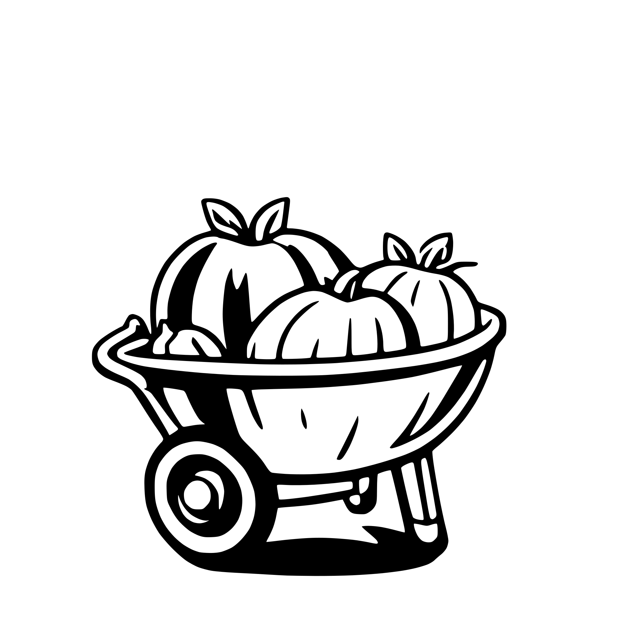 AI-generated SVG of 'Wheelbarrow with pumpkins'