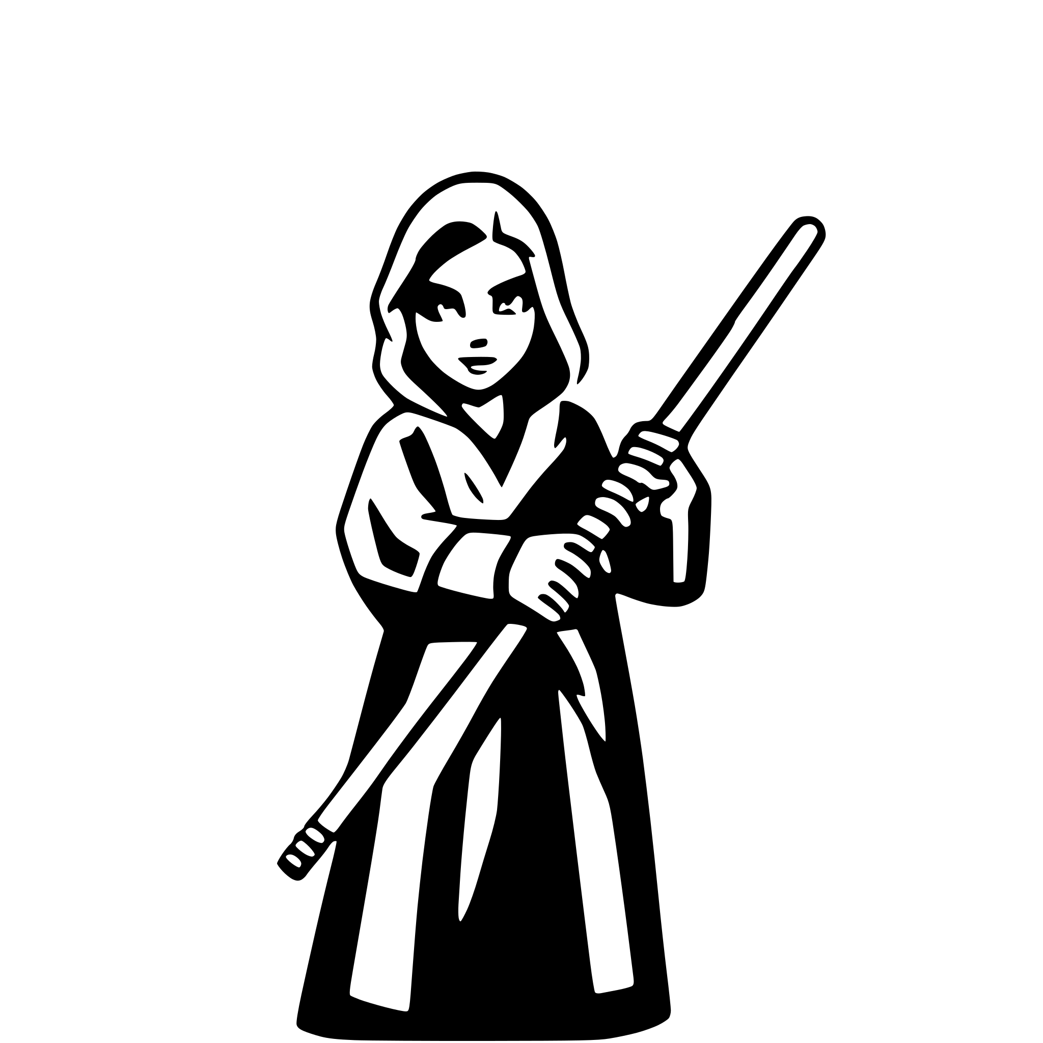 AI-generated SVG of a jedi with a lightsaber