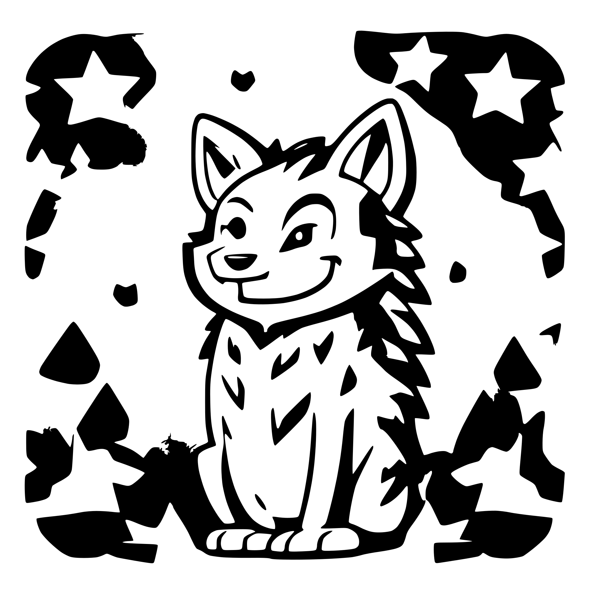 AI-generated SVG of a cute Wolf howling at the moon that says "Wolfe Pack Leader Part Deux" in an action font