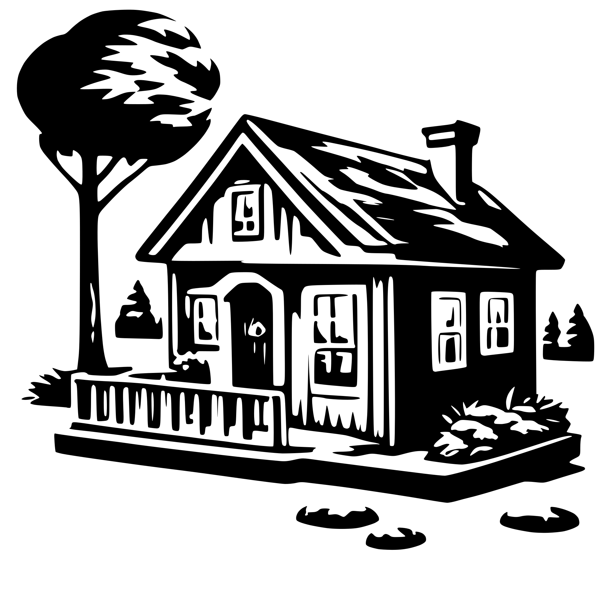 AI-generated SVG of 'a small wooden house'