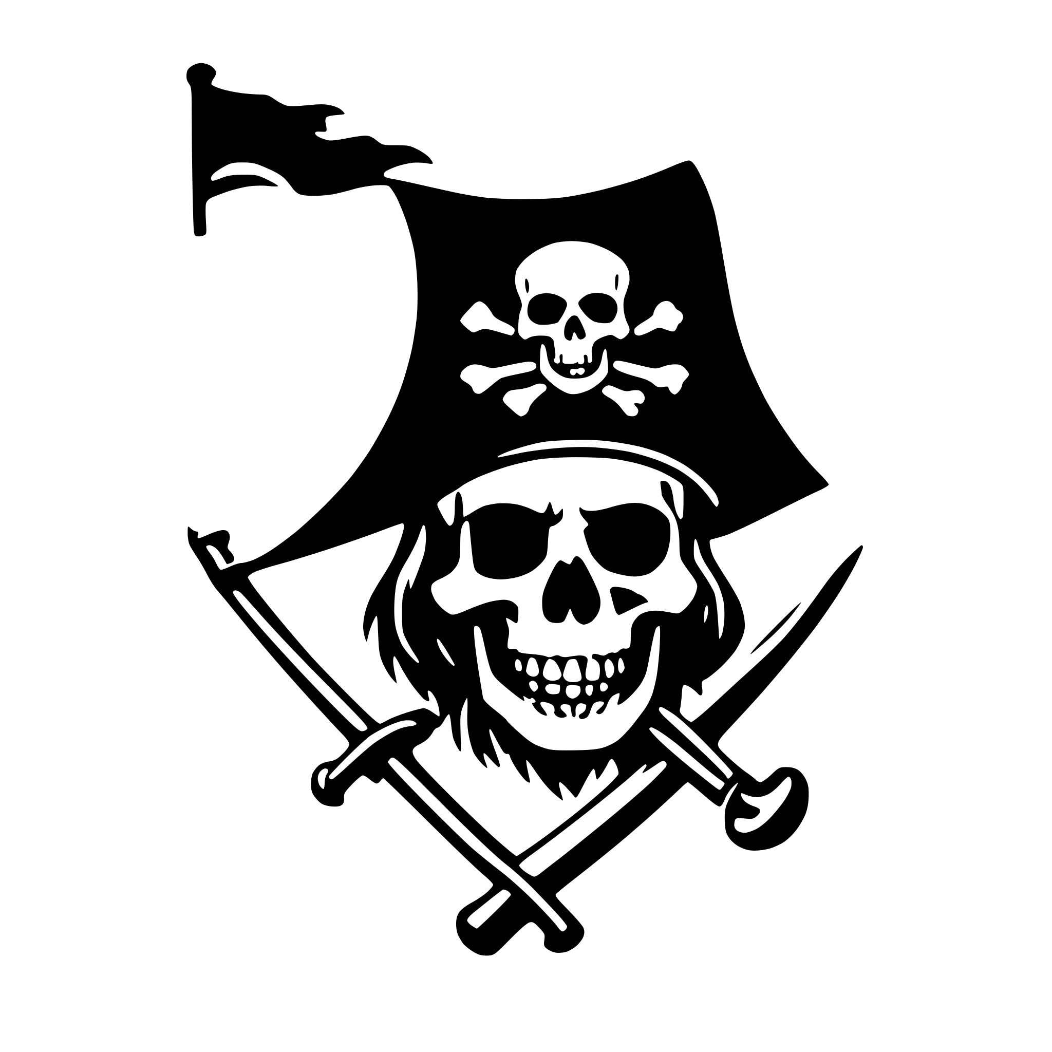 SVG for 'a pirate flag with a basic skull' | AI-Generated Custom Vector ...