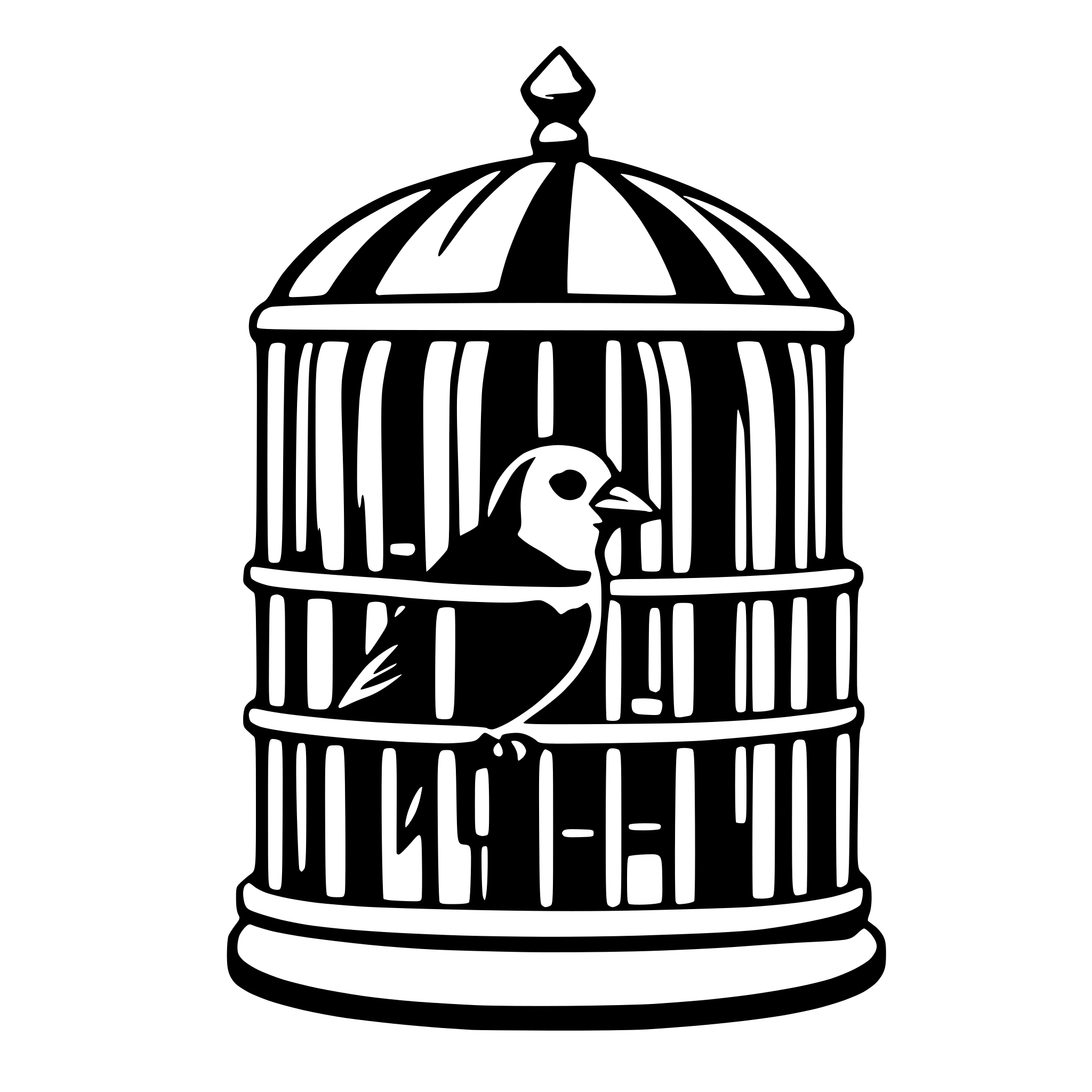 AI-generated SVG of a a bird cage emoji