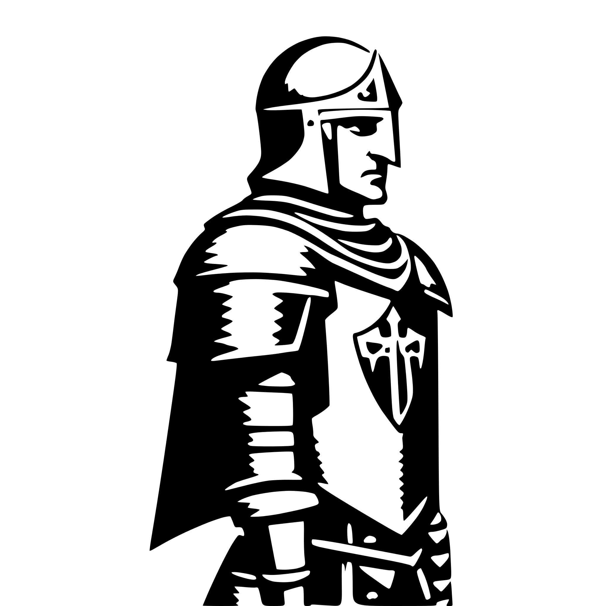 AI-generated SVG of a crusader knight, side view, epic