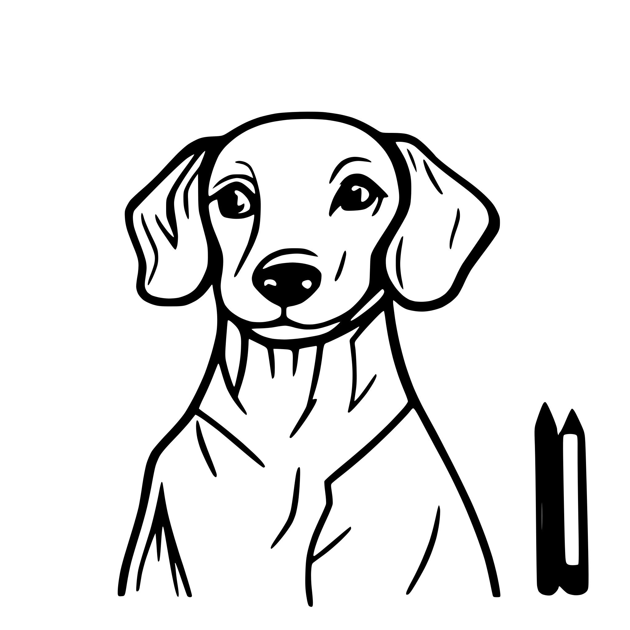 AI-generated SVG of a Single continuous line drawing dachshund