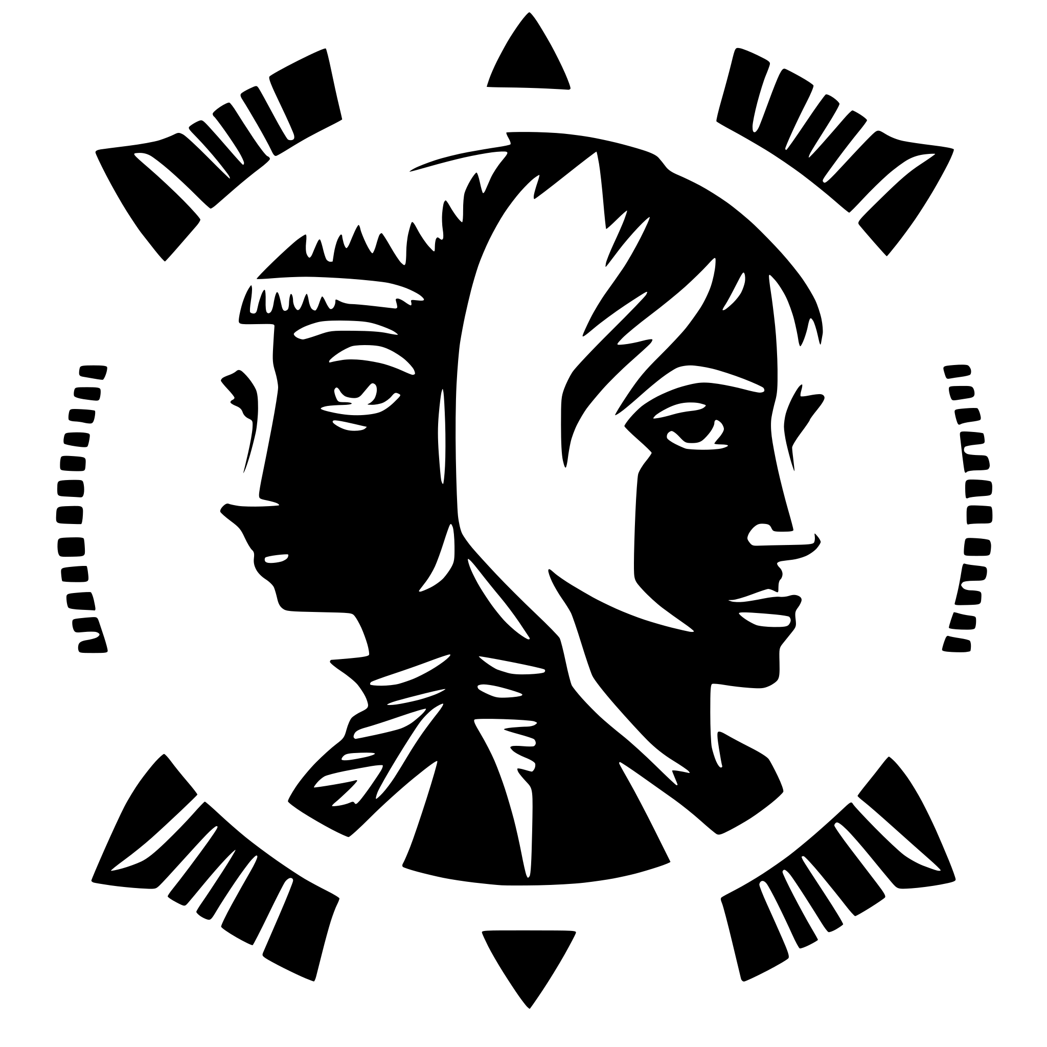 AI-generated SVG of a full black version of gemini logo