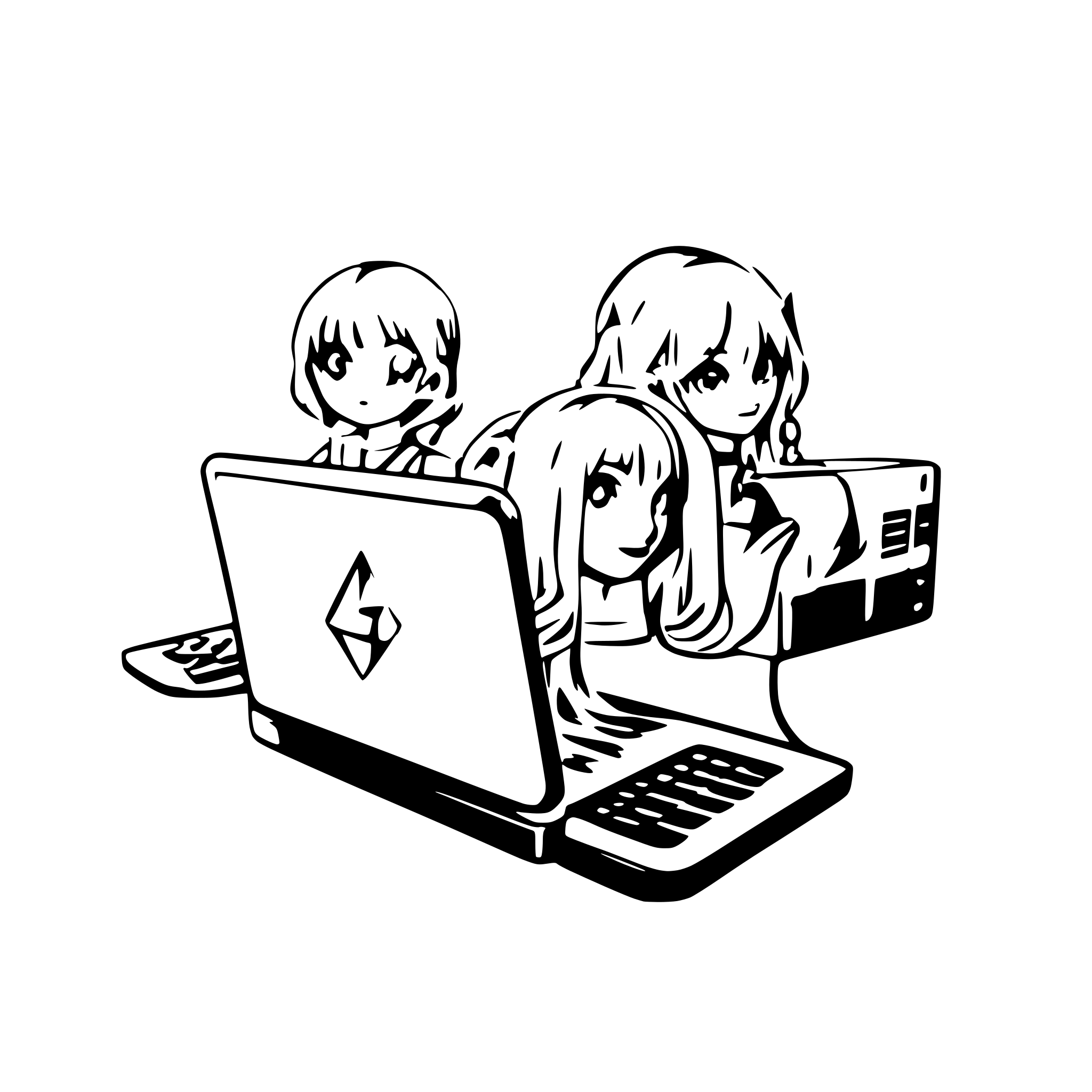 AI-generated SVG of a a laptop connecting to multiple servers through load balancing