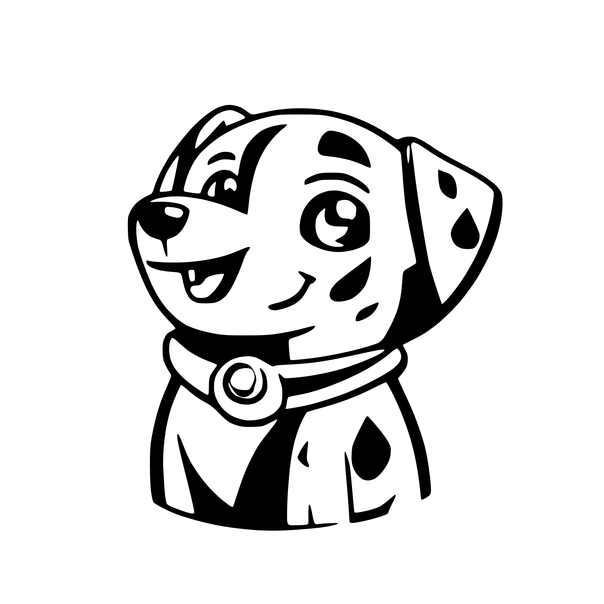 AI-generated SVG of a cute happy dog comic