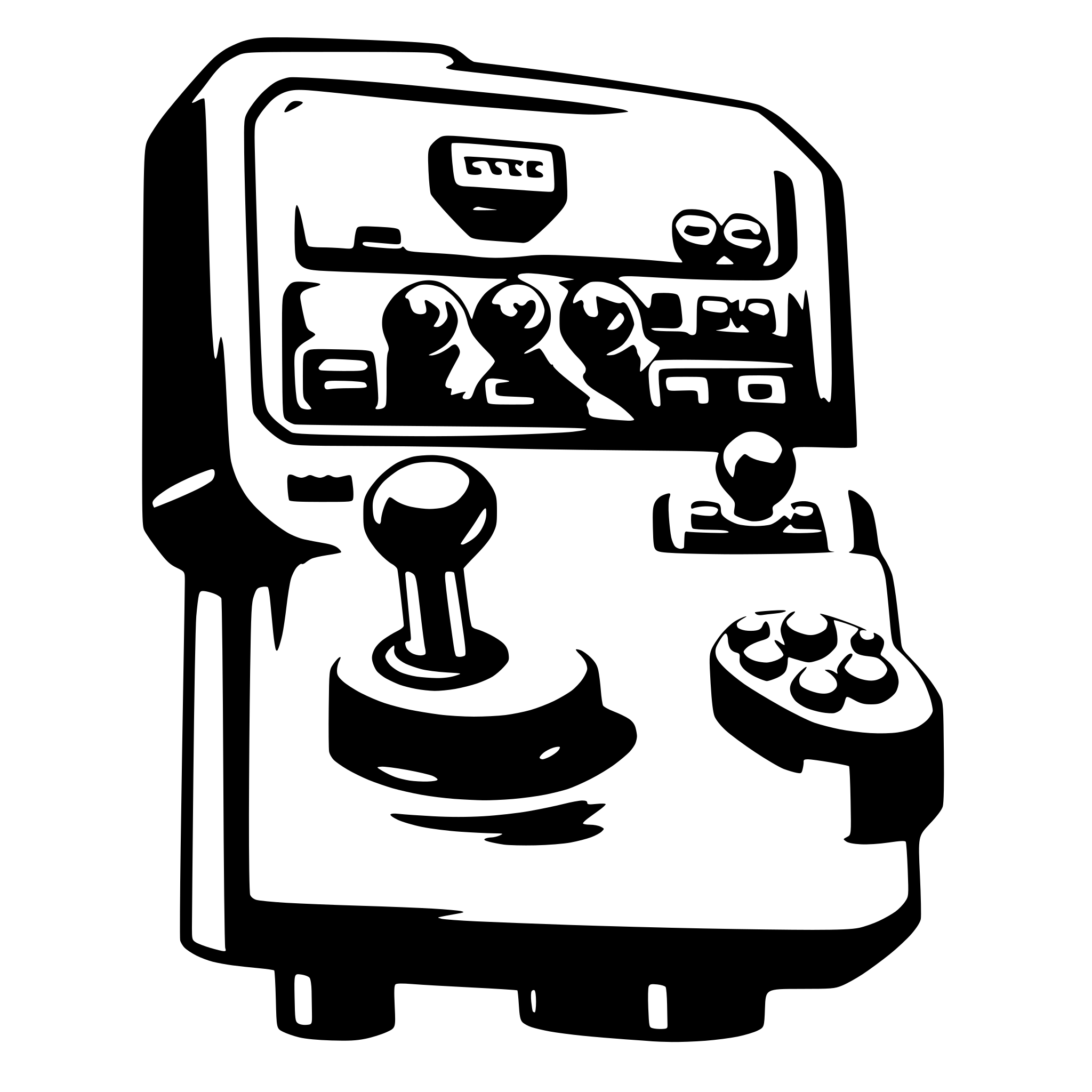 AI-generated SVG of 'a joystick like retrogame cabinet'