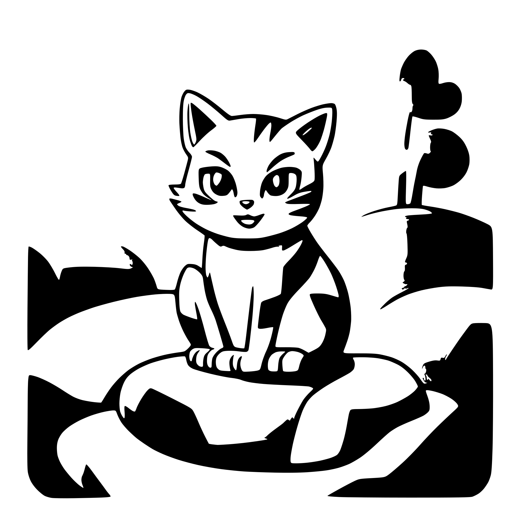 AI-generated SVG of a cat sitting on rock