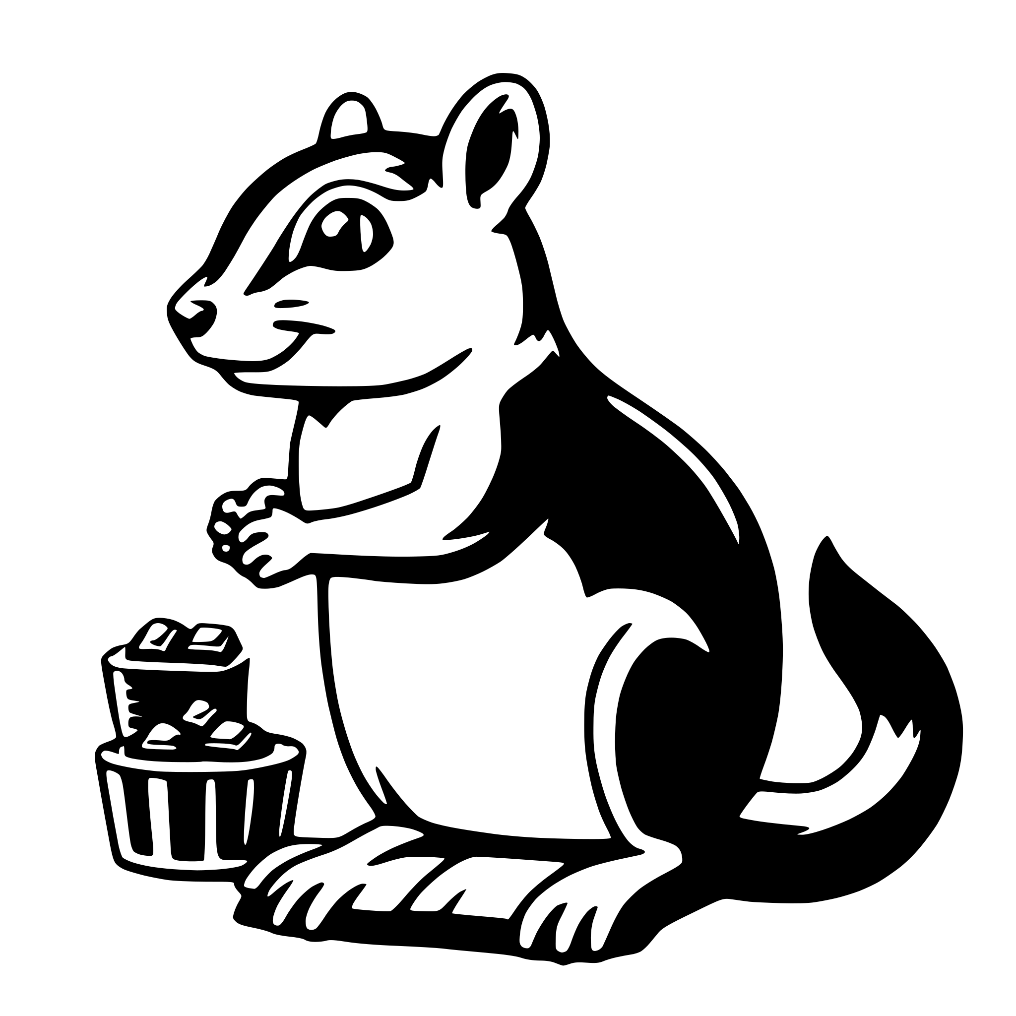 AI-generated SVG of 'chipmunk with chocolate'